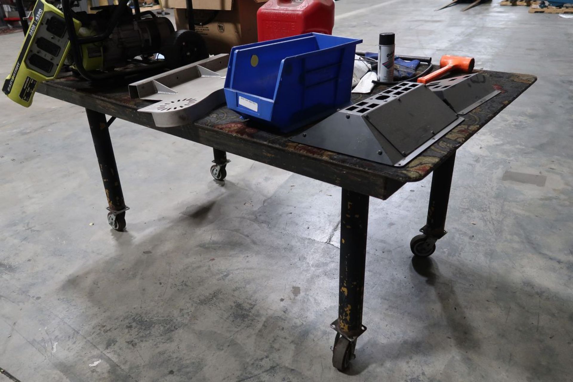 Heavy Duty Steel Table on Castors - Image 2 of 2