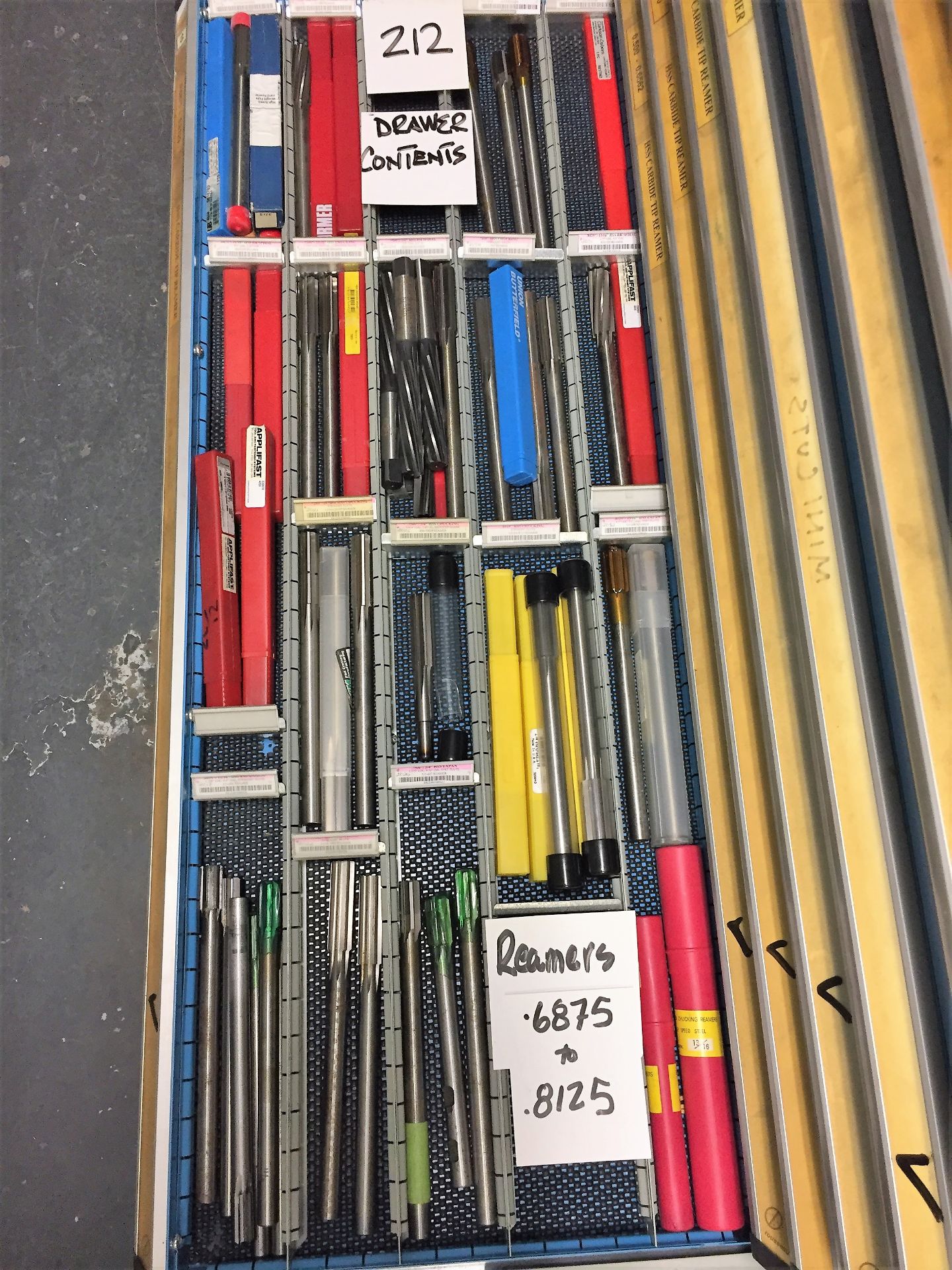 Drawer Contents: Assorted Reamers .6875 to .8125