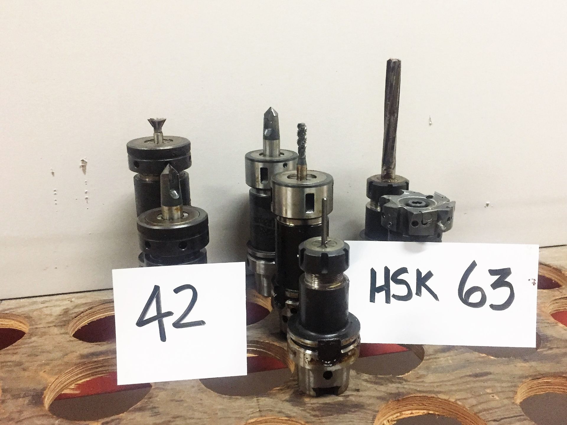 (7) HSK 63 Tool Holders & Assorted Tooling