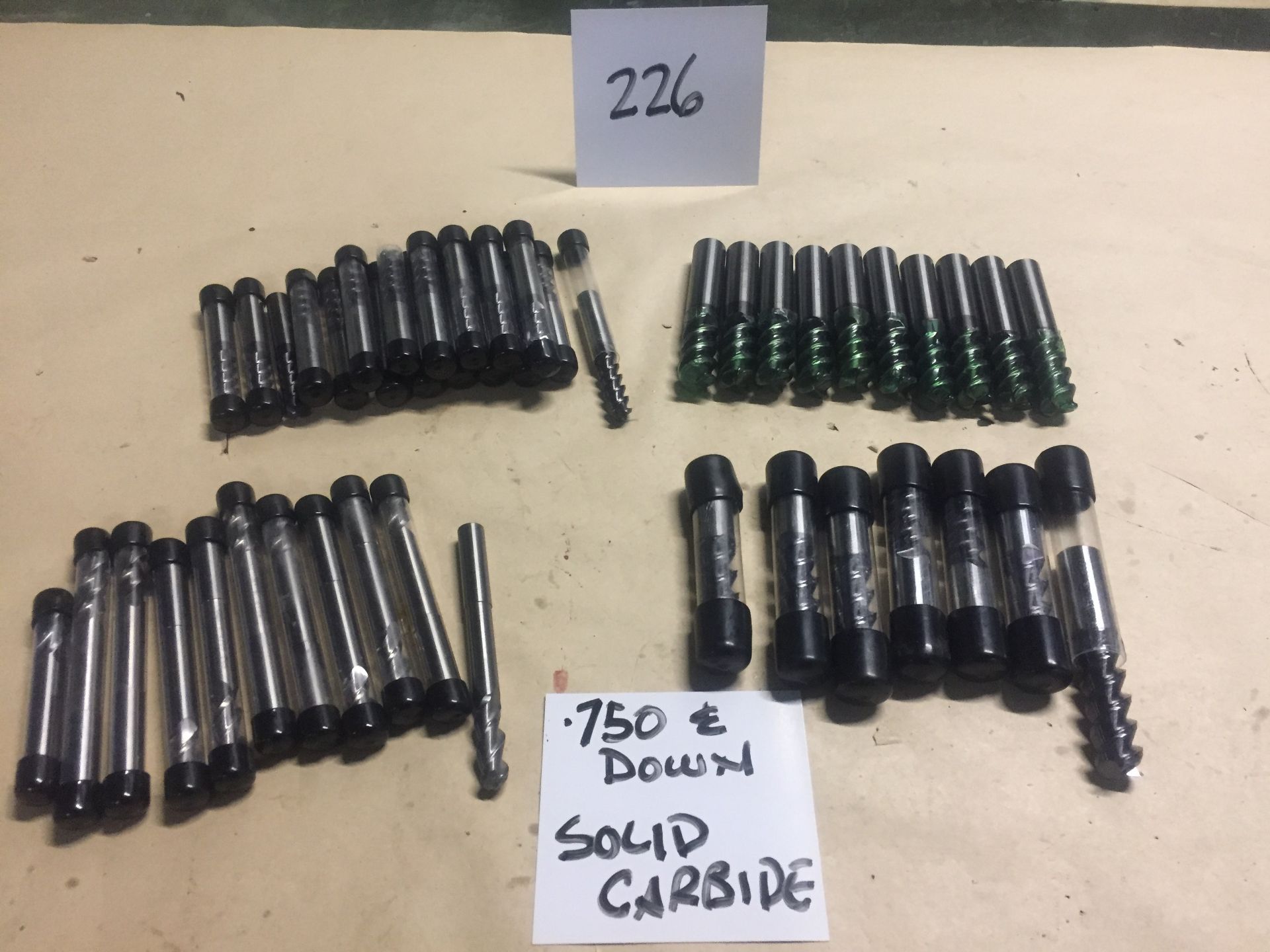 Assorted Solid Carbide End Mills, Up To .750