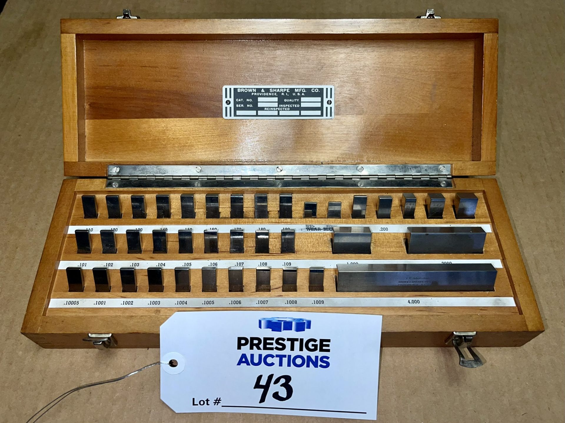 Brown & Sharpe Johansson Gage Block Set .110-4.0