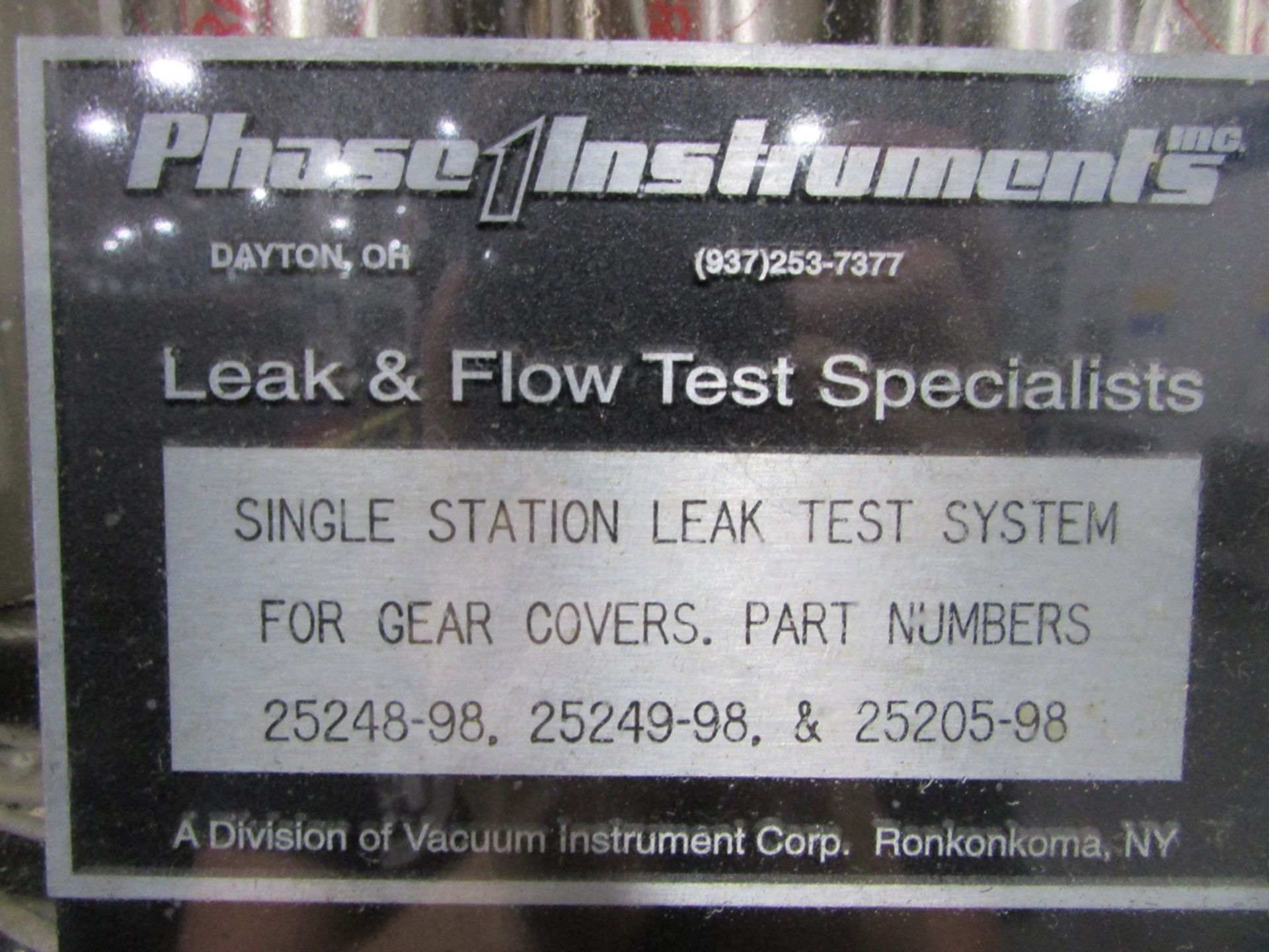 Phase One Instruments Single Station Gear Cover Part Leak Test System - Image 13 of 13