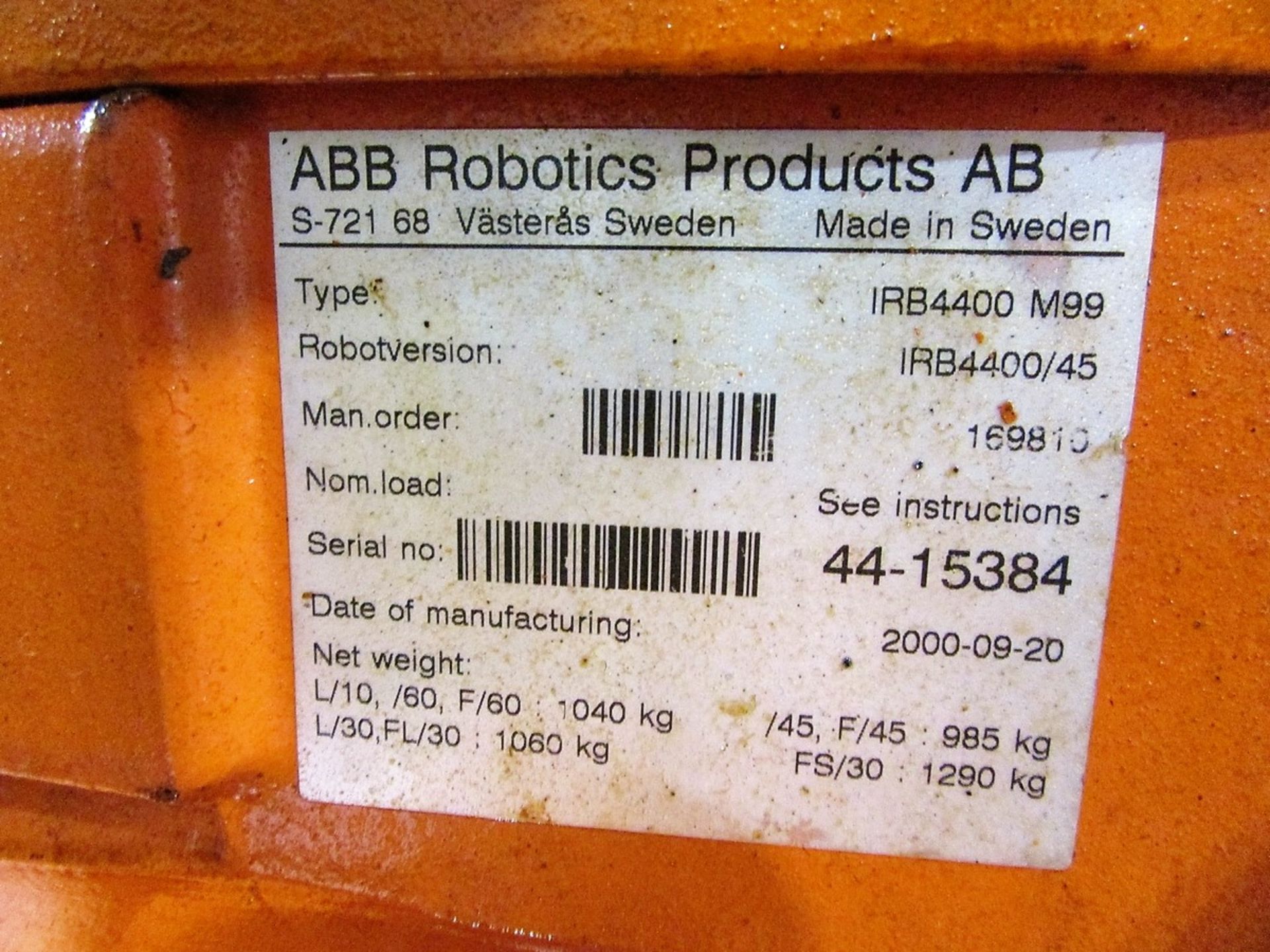 ABB IRB 4400/1.95-45 M99 6-Axis Robot - Image 8 of 10