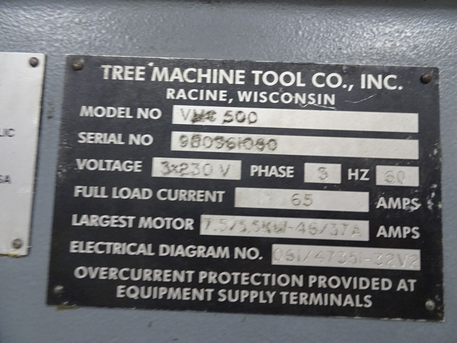 Tree VMC-500 CNC Vertical Machining Center - Image 7 of 7