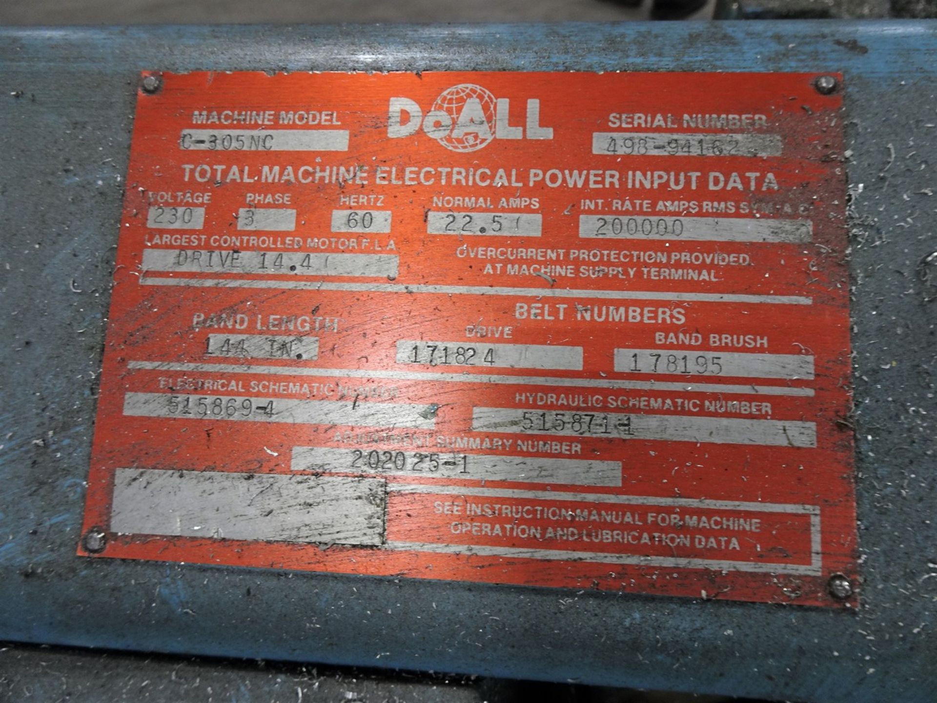 Do-All C-305NC Horizontal Band Saw - Image 5 of 7