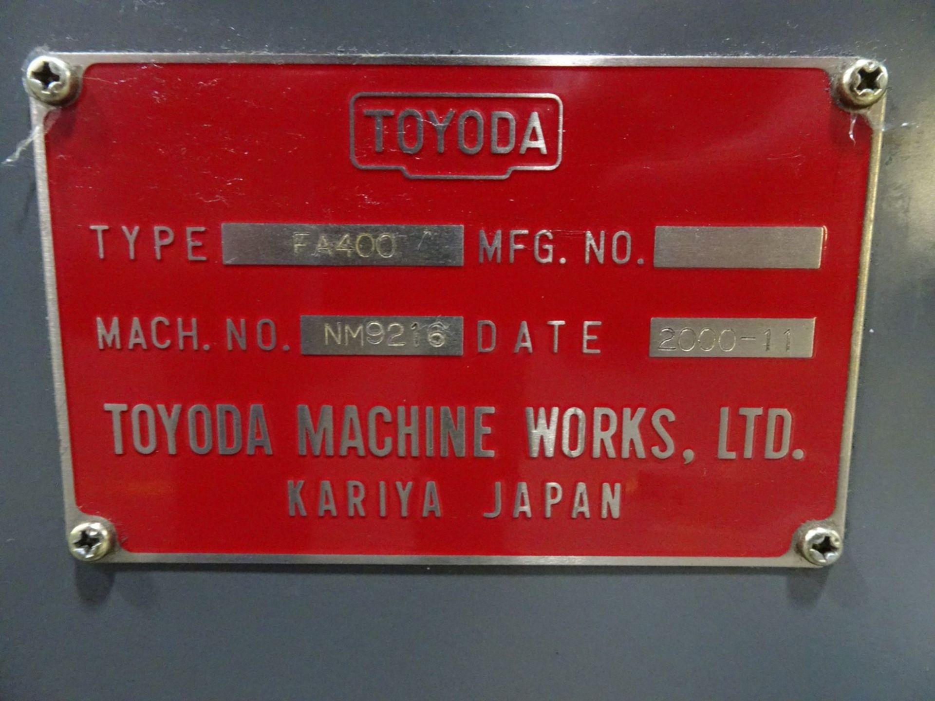 Toyoda FA400 4-Axis CNC Horizontal Machining Center - Image 5 of 9