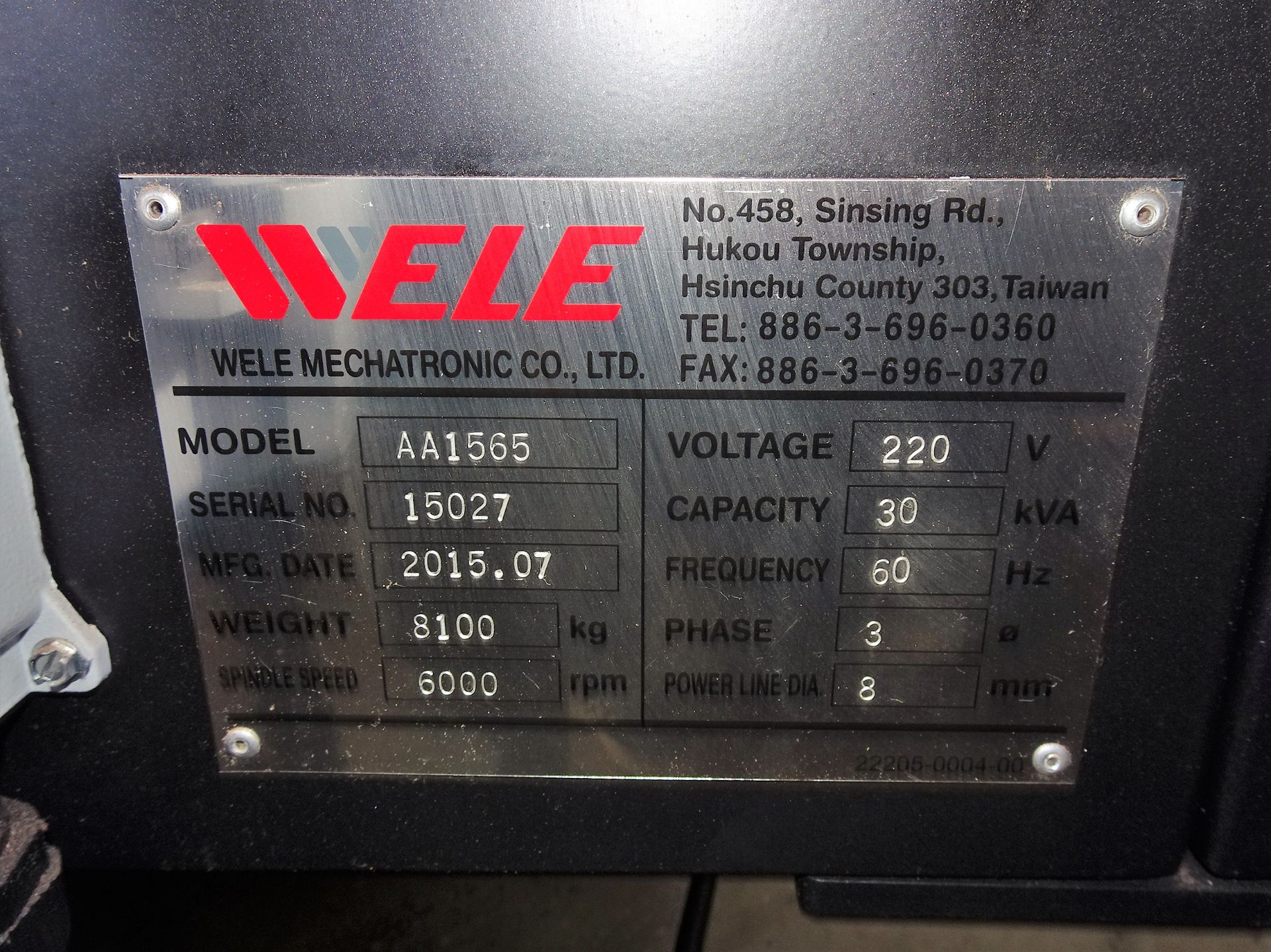 Toyoda Wele Stealth 1565 CNC Vertical Machining Center, New 2015 - Image 13 of 13