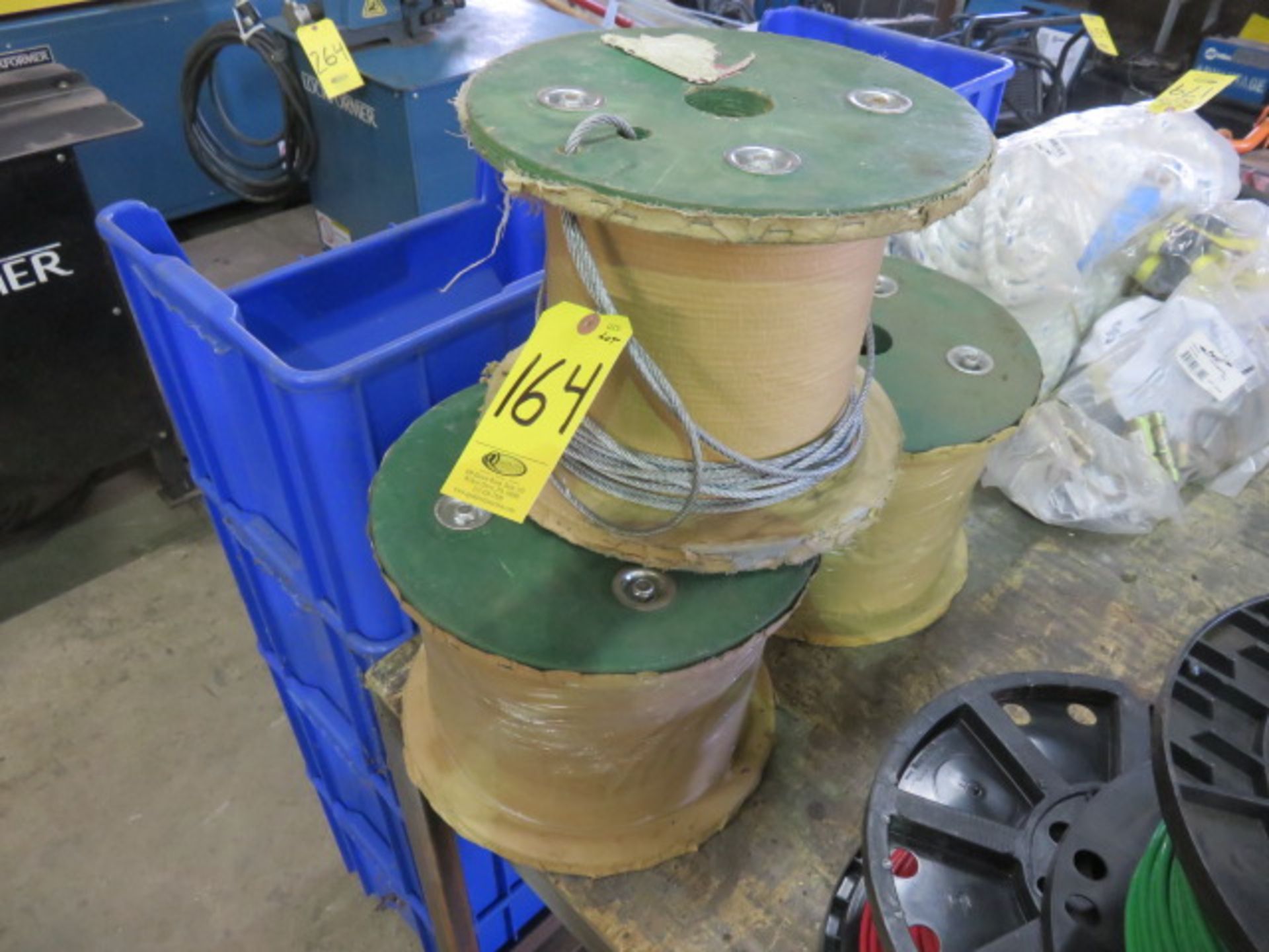 (2) REELS OF STEEL WIRE ROPE