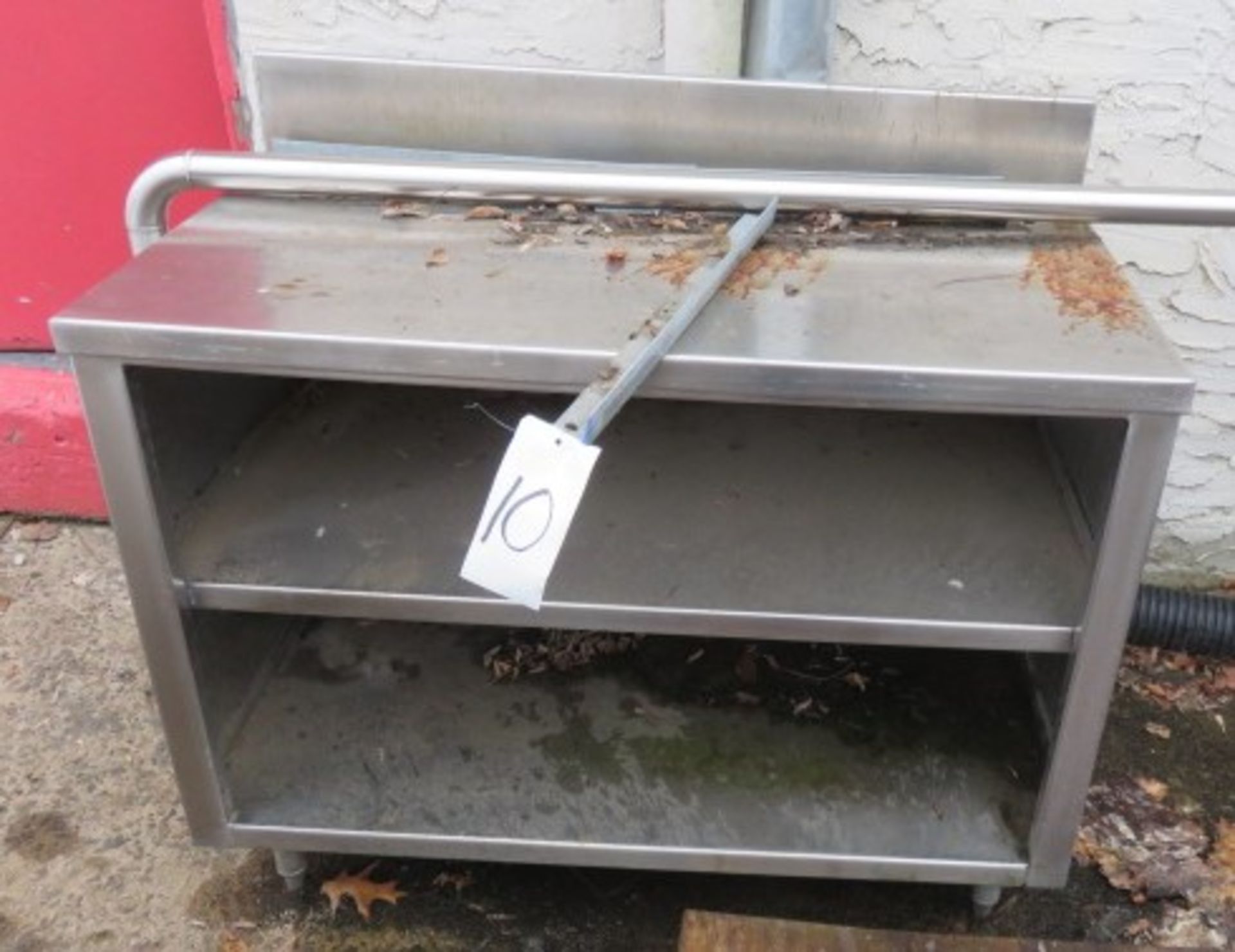 STAINLESS STEEL ENCLOSED SHELF WITH SS HAND RAIL