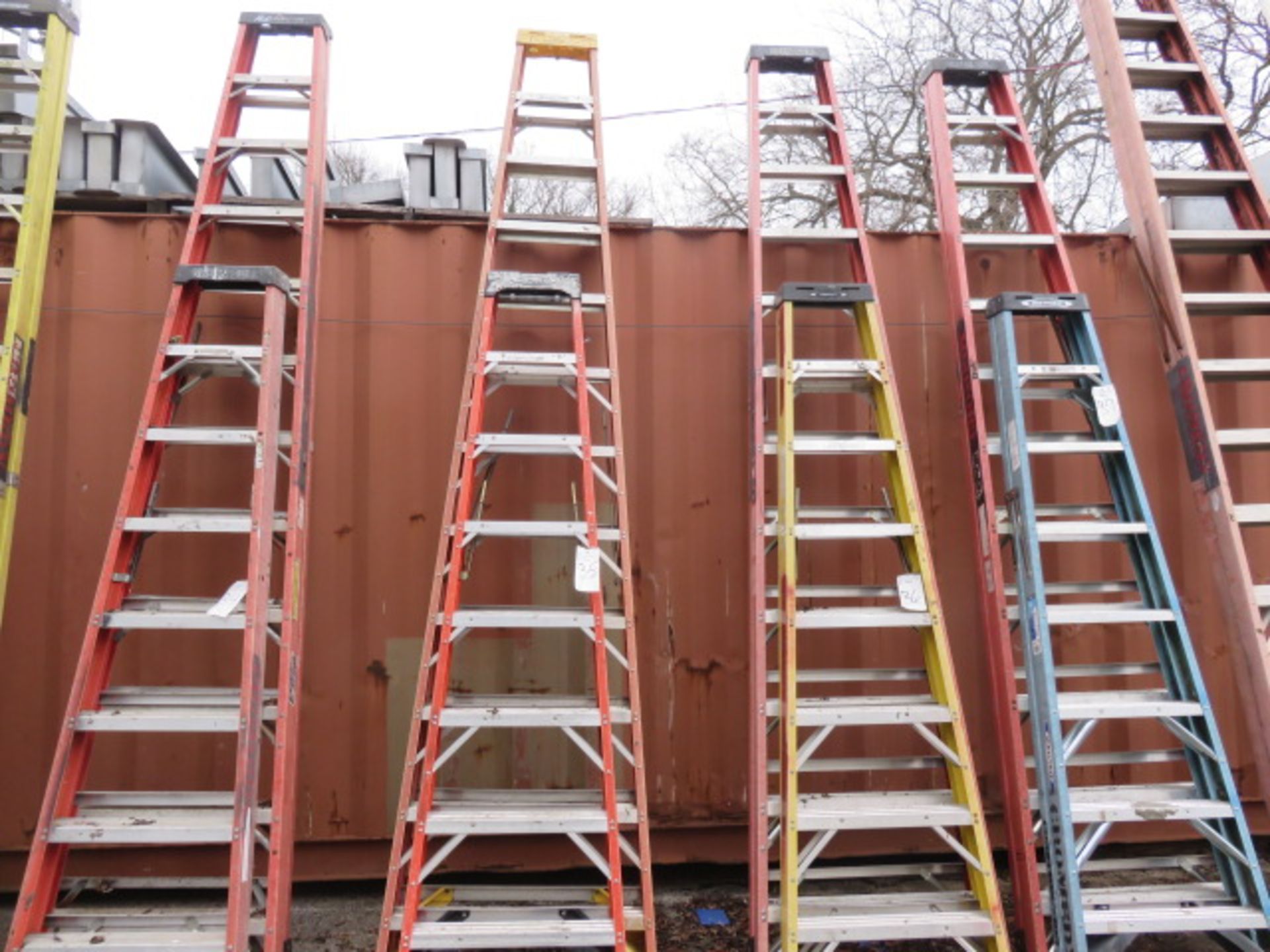 WERNER 12 FT. AND 8 FT. FIBERGLASS A-FRAME LADDERS