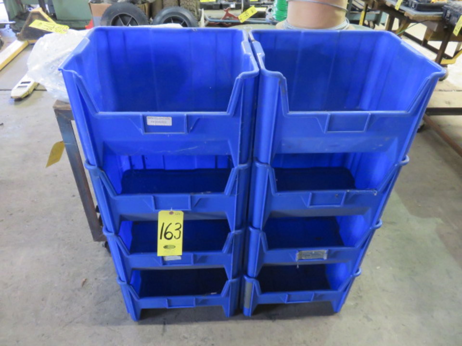 (8) STACKABLE BLUE TOTES