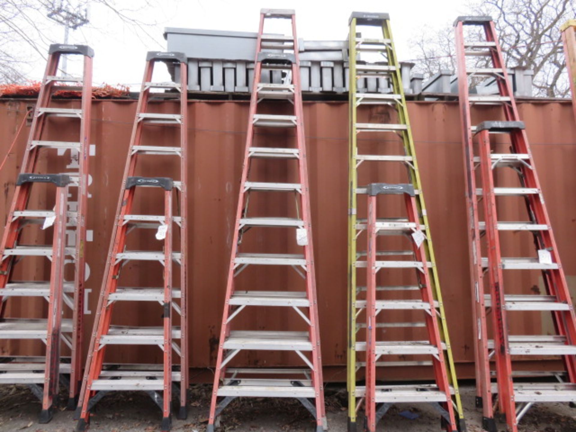 LOUISVILLE 12 FT. AND WERNER 10 FT. FIBERGLASS A-FRAME LADDERS