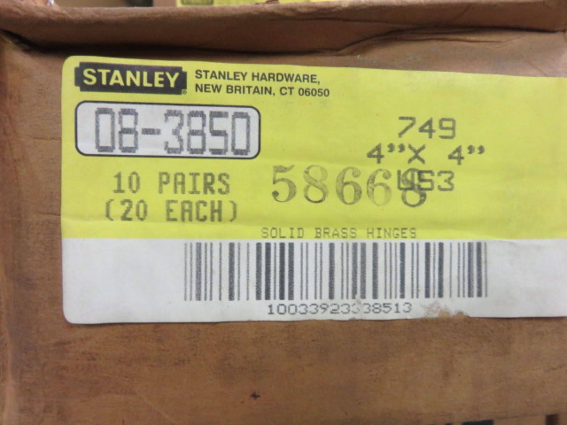 (40) STANLEY 08-3850 4 IN. SOLID BRASS DOOR HINGES - Image 2 of 2