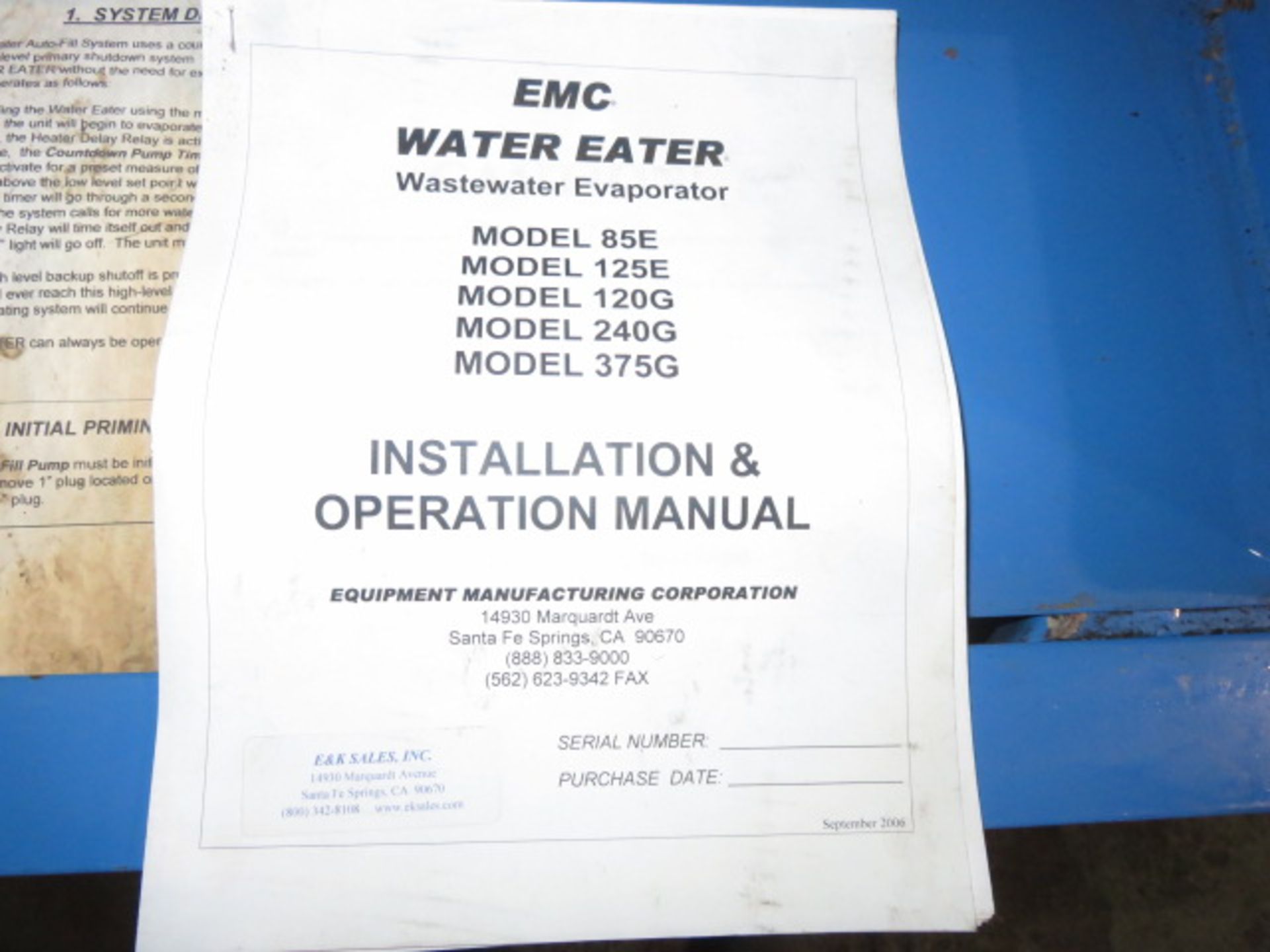 EQUIPMENT MANUFACTURING CORP. MODEL 120G SS WASTE WATER EVAPORATOR, 15 GPH, 120 GALLON TANK - Image 3 of 5