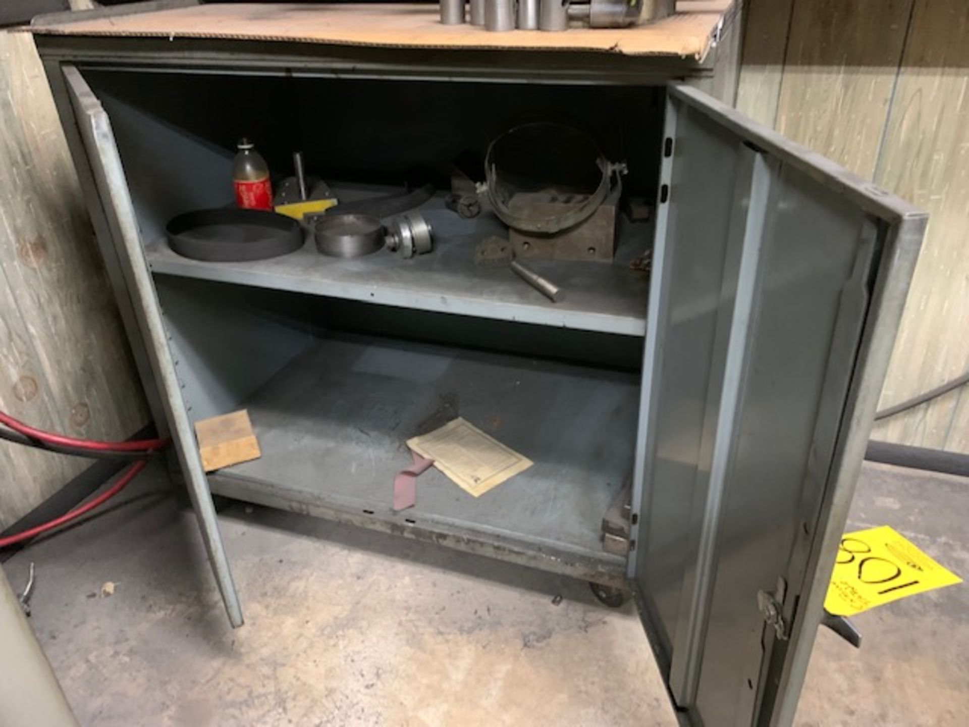 (3) MOBILE SHOP CABINETS AND (1) 52 IN. METAL-FRAMED TABLE - Image 2 of 3