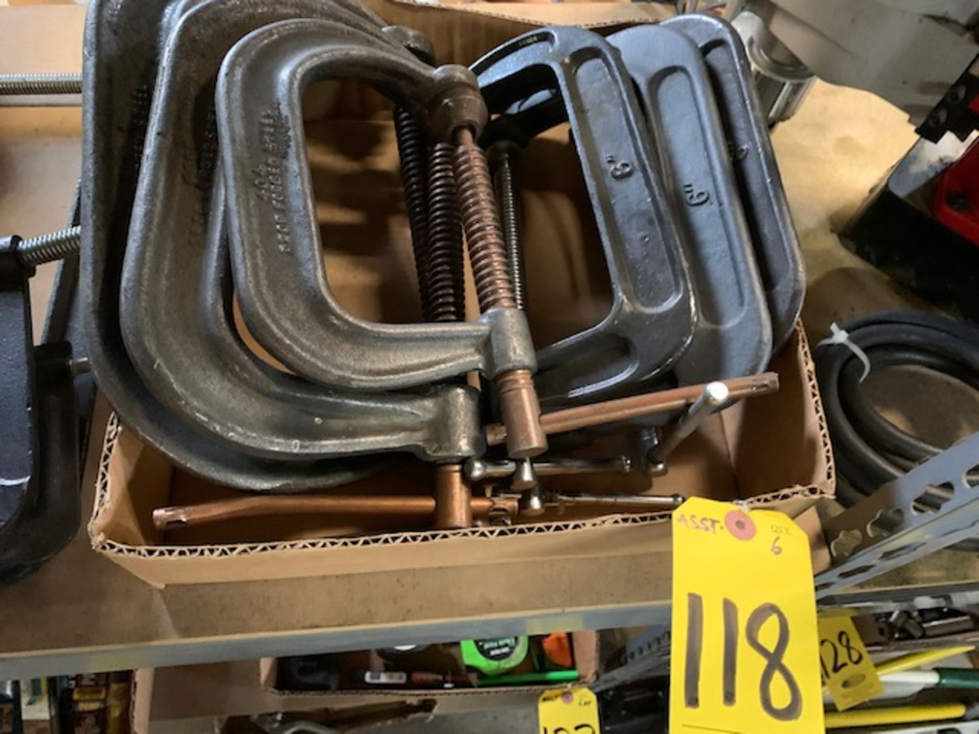 8, 6 AND 4 IN. H.D. DROP FORGED AND (3) 6 IN. C-CLAMPS