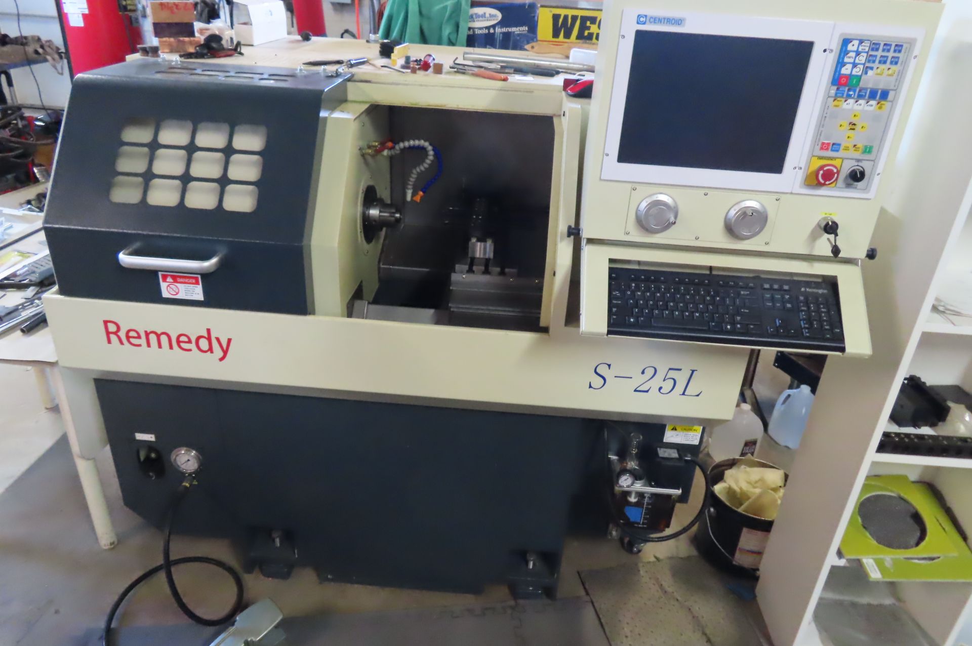 2018 REMEDY S-25L GANG STYLE CNC LATHE S/N 100161, CENTROID T400W CONTROL, 6,000 RPM SPDL... - Image 7 of 8