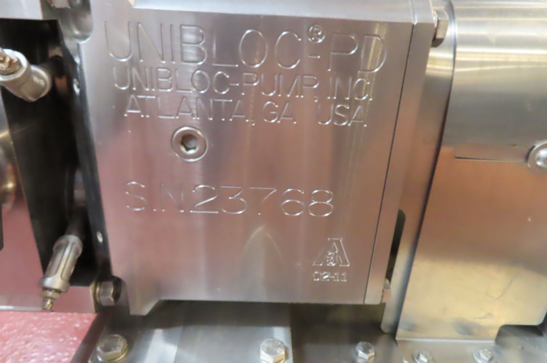 UNIBLOC CESSWDM3613T STAINLESS STEEL SHEAR PUMP, S/N 23768 - Image 3 of 4