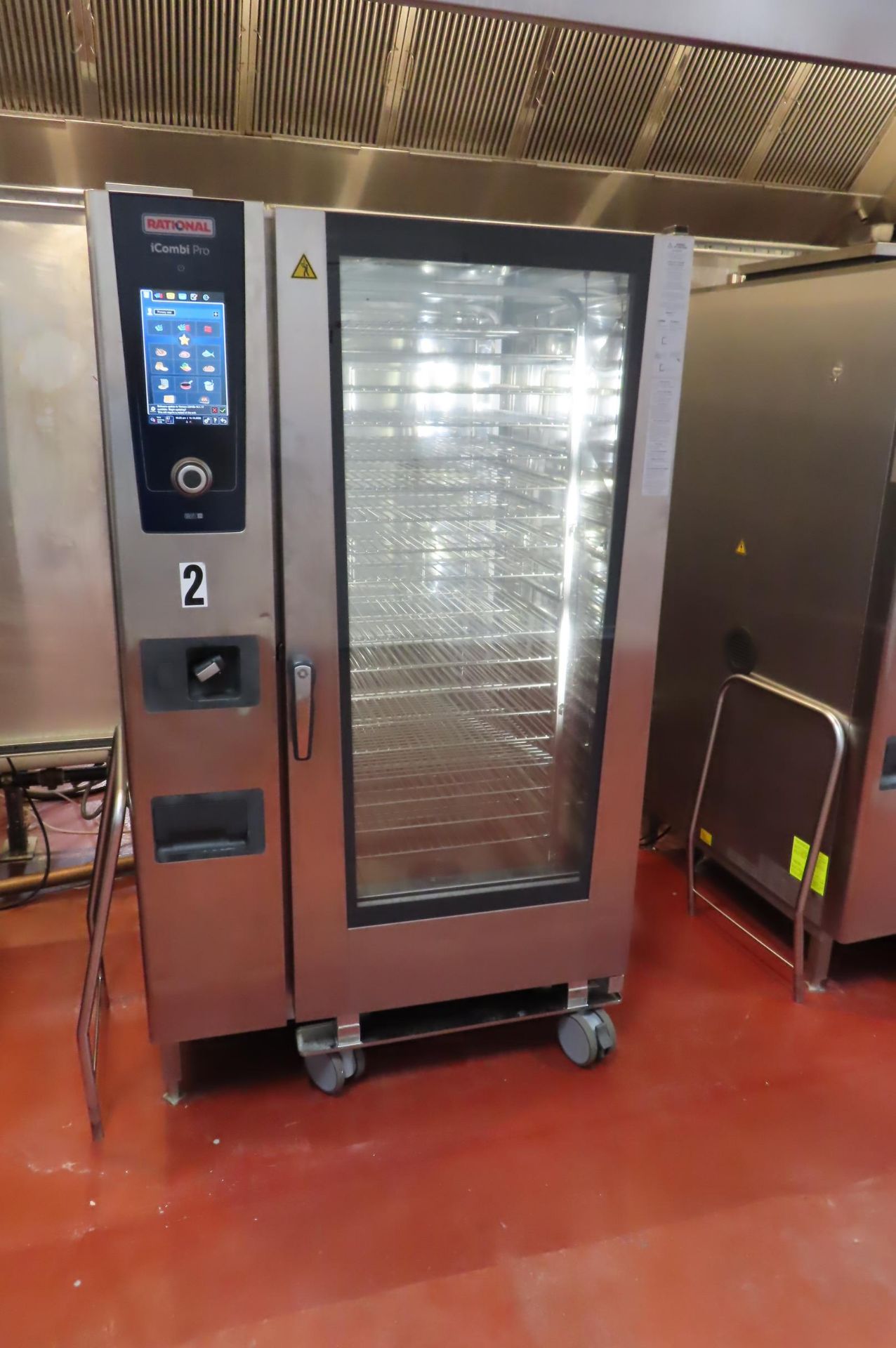 2020 RATIONAL I LM100G GAS COMBI PRO OVEN, S/N G22SJ20042824336 AND STAINLESS STEEL ROLL-IN RACKS... - Image 3 of 4