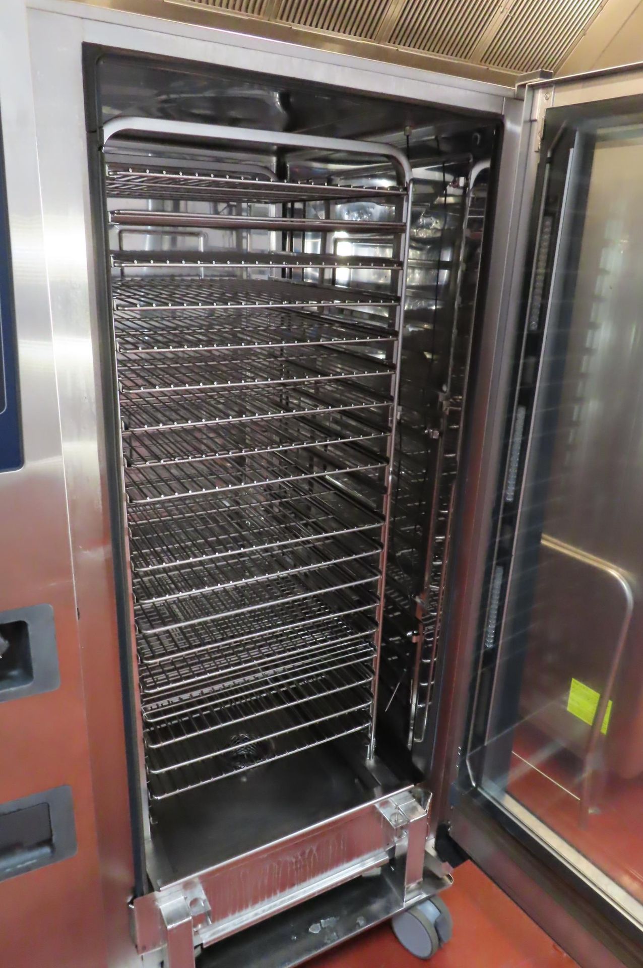 2020 RATIONAL I LM100G GAS COMBI PRO OVEN, S/N G22SJ20042824336 AND STAINLESS STEEL ROLL-IN RACKS... - Image 2 of 4