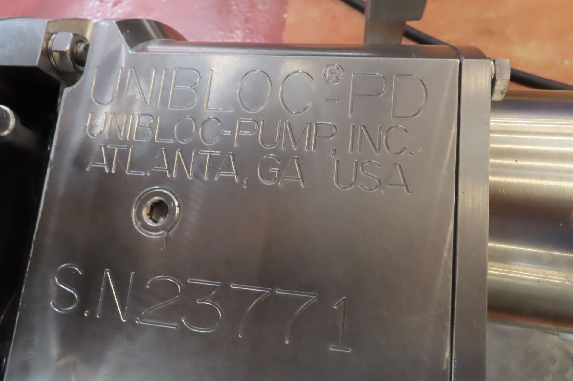 UNIBLOC CESSWDM3613T STAINLESS STEEL SHEAR PUMP, S/N 23771 - Image 2 of 5