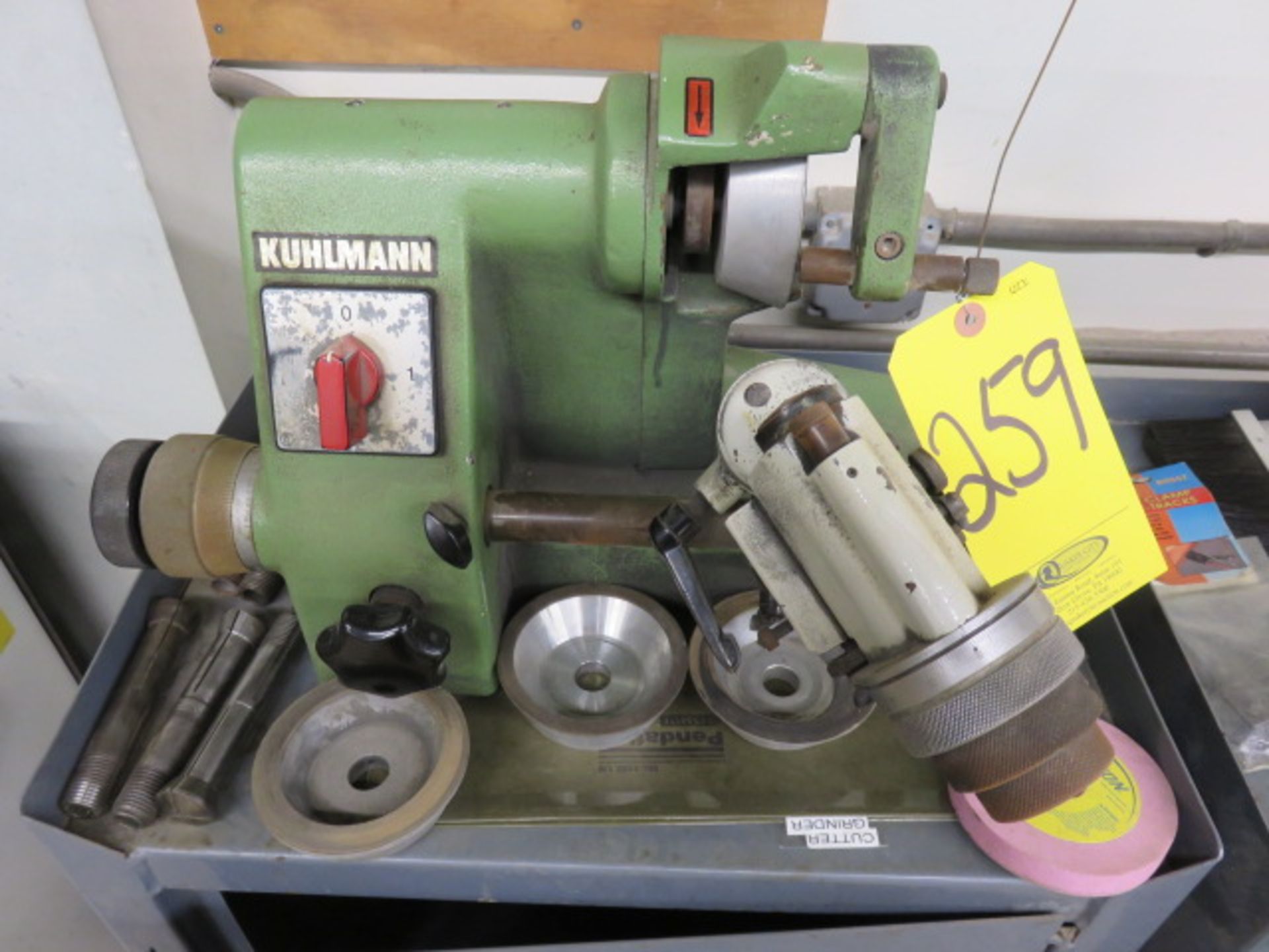 KUHLMANN SU 2 SINGLE LIP TOOL AND CUTTER GRINDER WITH COLLETS, CABINET, AND WHEELS, .04 IN.-.51... - Image 4 of 6