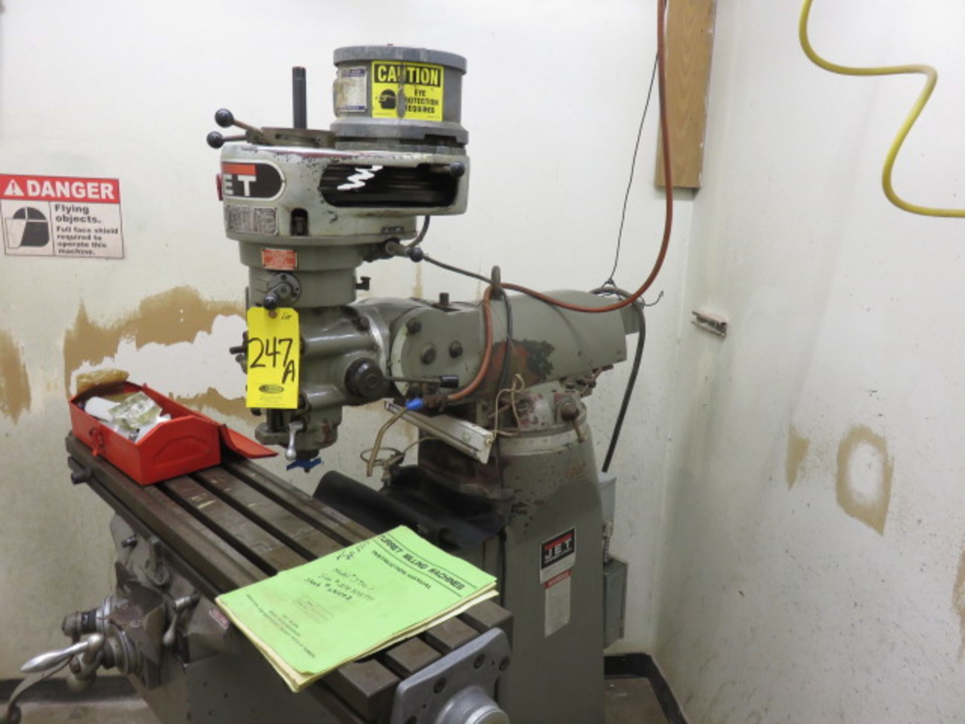 JET JTM-1 TURRET MILLING MACHINE, S/N 206 505711, NO. 690082, 9 IN. X 42 IN. TABLE, 2 HP - Image 2 of 3