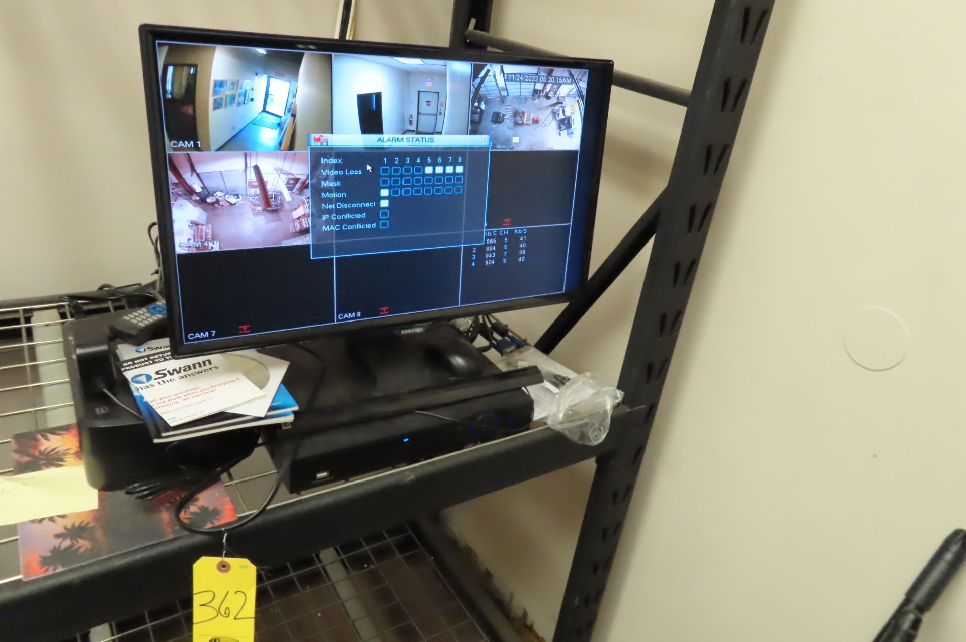 CLOSED CIRCUIT CCTV SECURITY CAMERA SYSTEM WITH (4) CAMERAS WITH 24 INCH SAMSUNG MONITOR... - Image 3 of 4