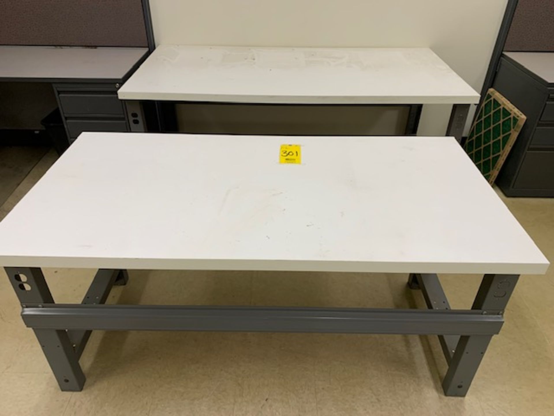 (2) 30 IN. X 60 IN. FORMICA TOP WORKTABLES WITH ADJUSTABLE LEGS - Image 2 of 3