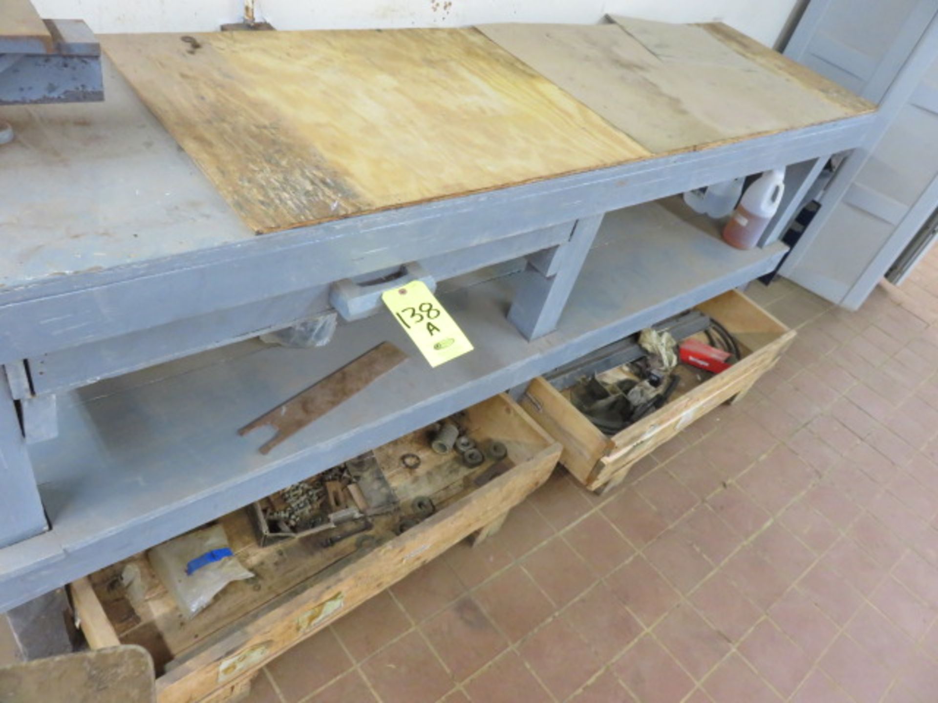 24 INCH X 96 INCH TWO TIER WORK BENCH (NO VISE) - Image 2 of 2