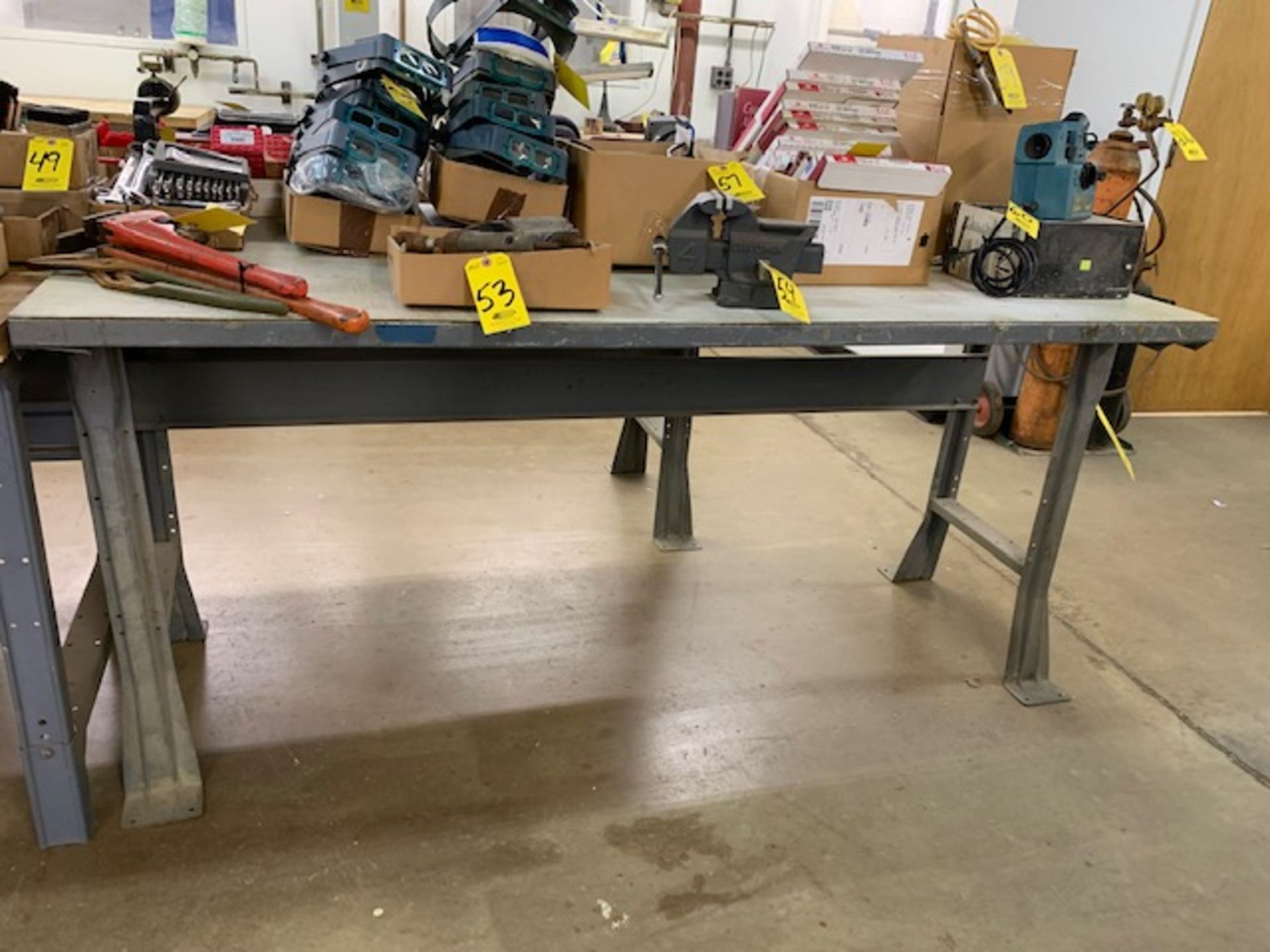 (2) 36 INCH X 72 INCH METAL WORK BENCHES - Image 2 of 2