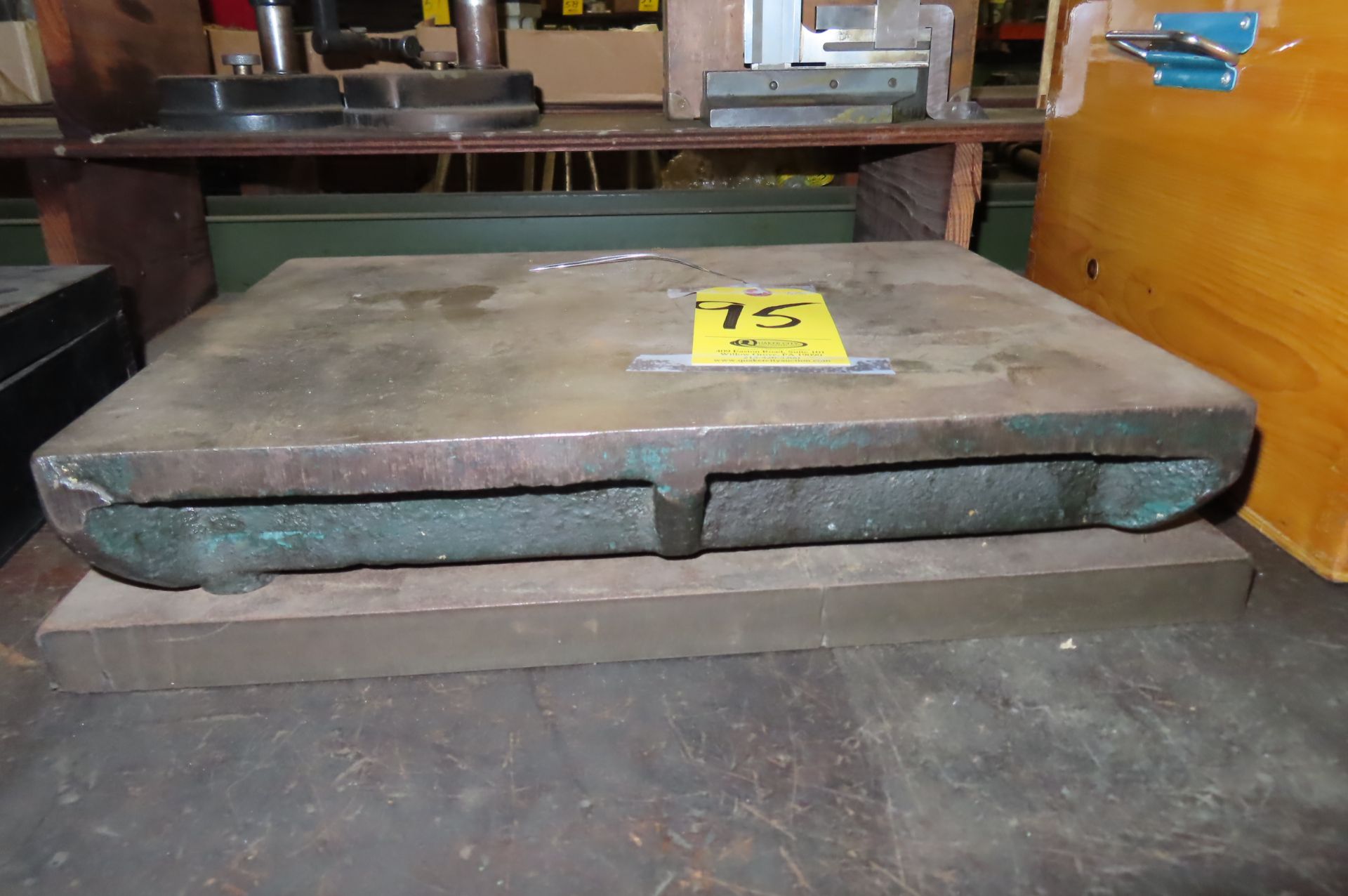 12 IN. X 16 IN. IRON SURFACE PLATE AND 14 IN. X 17 IN. STEEL PLATE