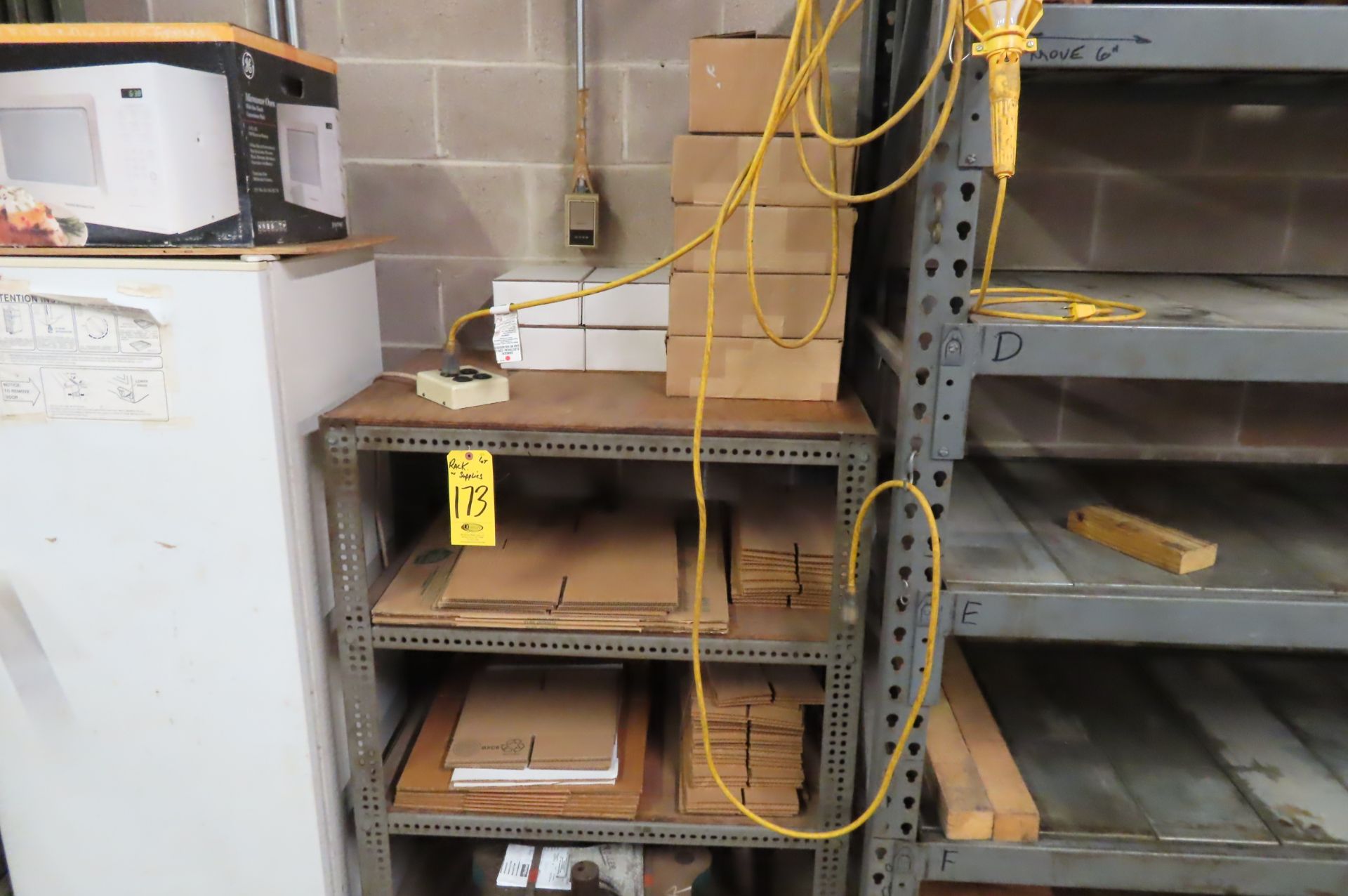 ASSORTED KNOCK-DOWN BOXES, PACKAGING MATERIAL AND BOLT-TOGETHER SHELF UNIT - Image 2 of 4