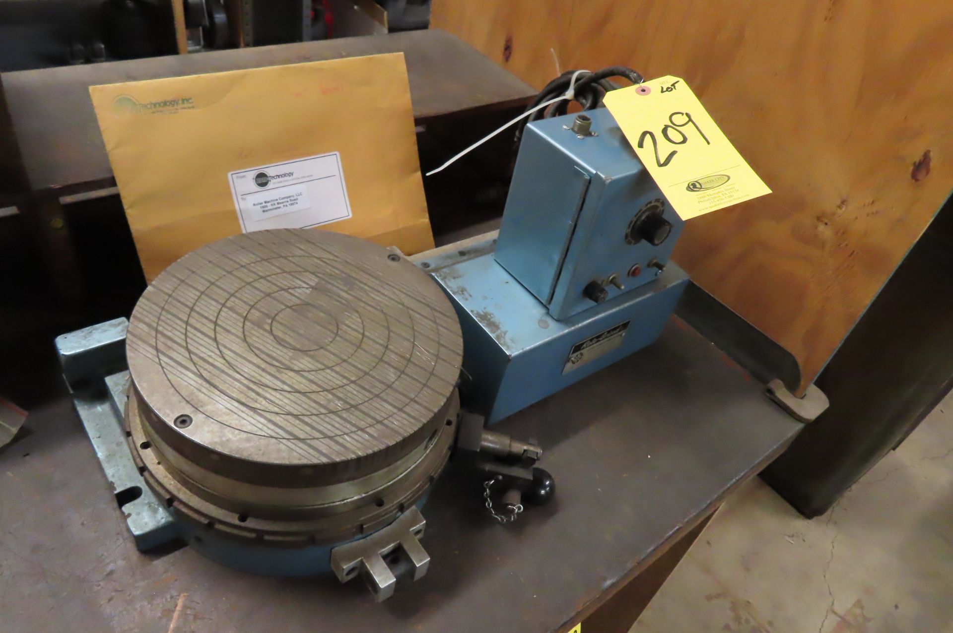 ROTO-GRIND 10 IN. ROTARY TABLE WITH 410V1 SINE CONTROL WITH V.S. DRIVE (MISSING SINE PLATE)