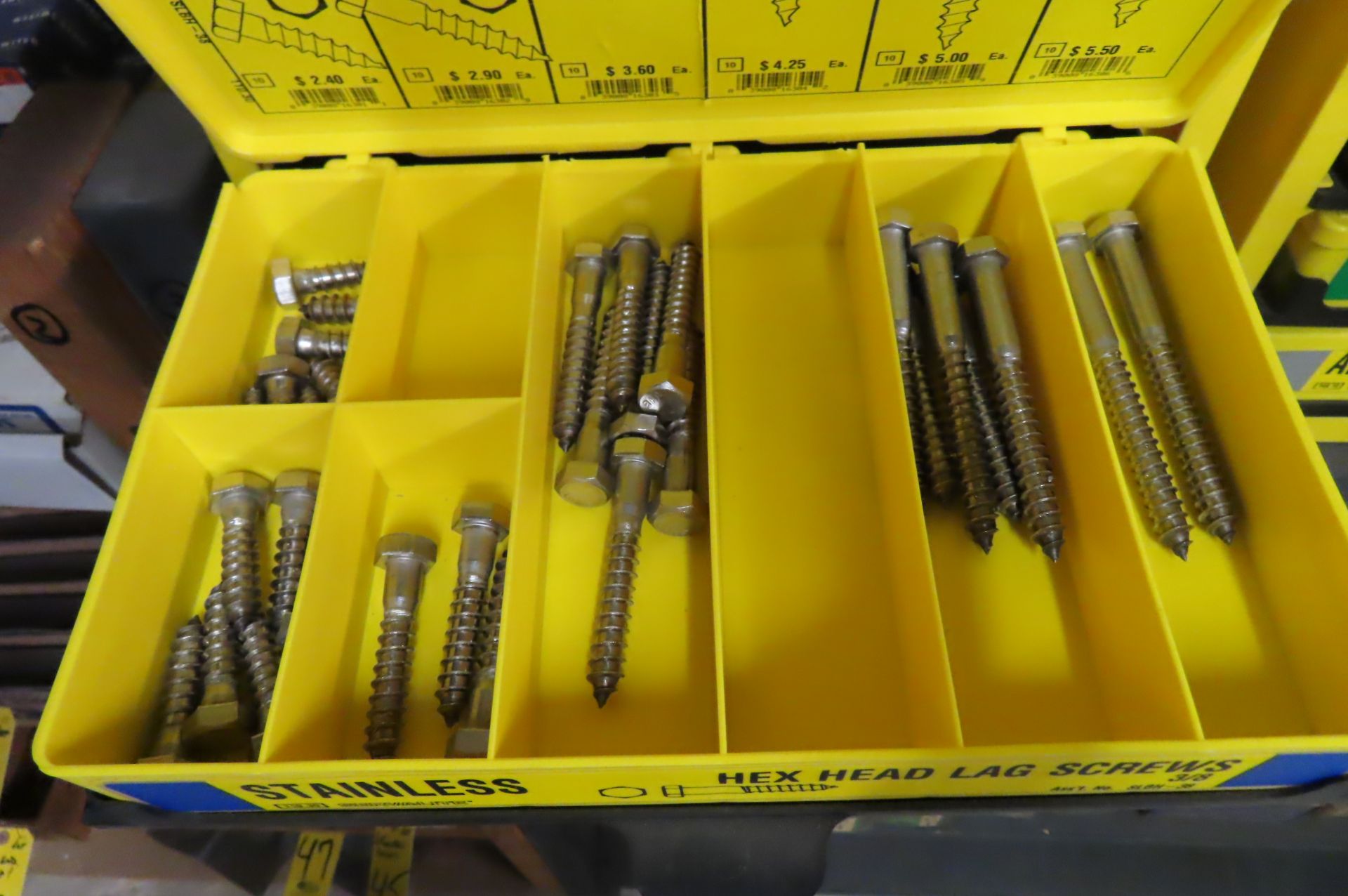 (3) SERVALITE STAINLESS STEEL AND ZINC SCREW DRAWER SETS WITH SCREWS - Image 4 of 16