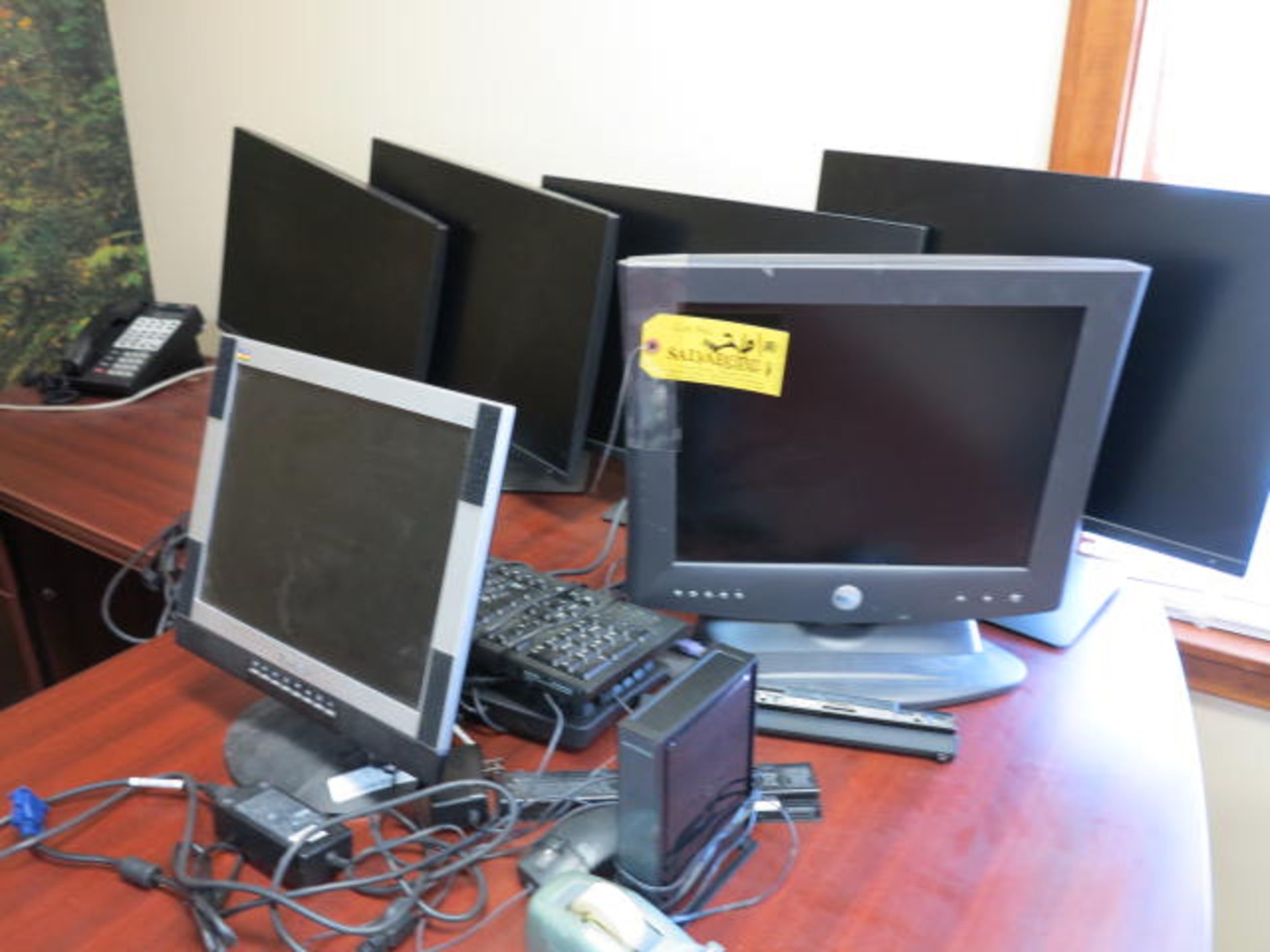 Lot (6) Computer Monitors and Associated Equipment