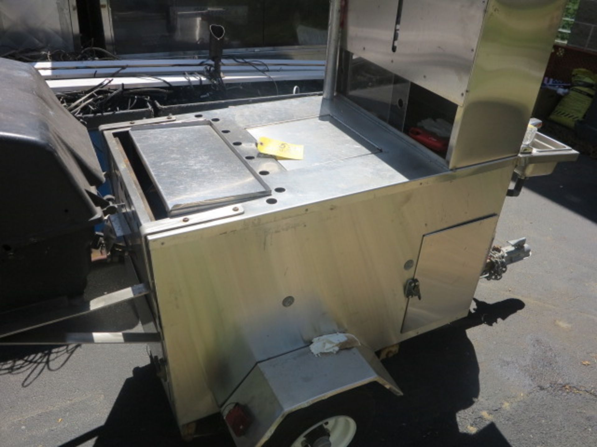 Can-Am Cart- Tag A Long Hot Dog Cart with Steamer, Ice Bin, Grill, Sink, Bun Steamer, Soap