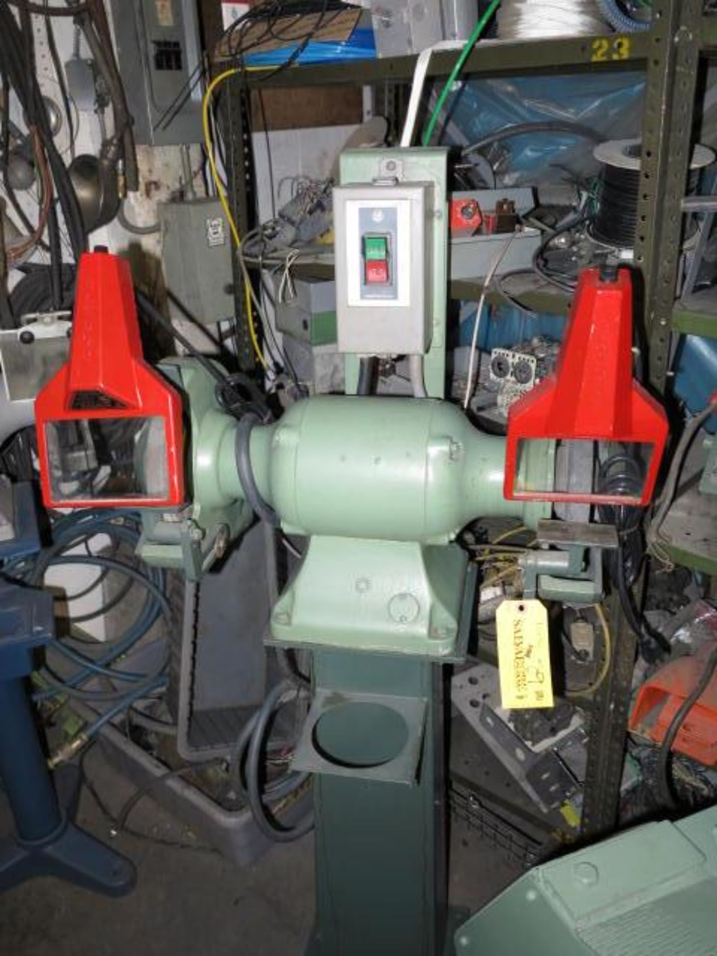 Baldor Bench Grinder, 3/4 Hp, 220V, 3 Phase with New Lights and Stand