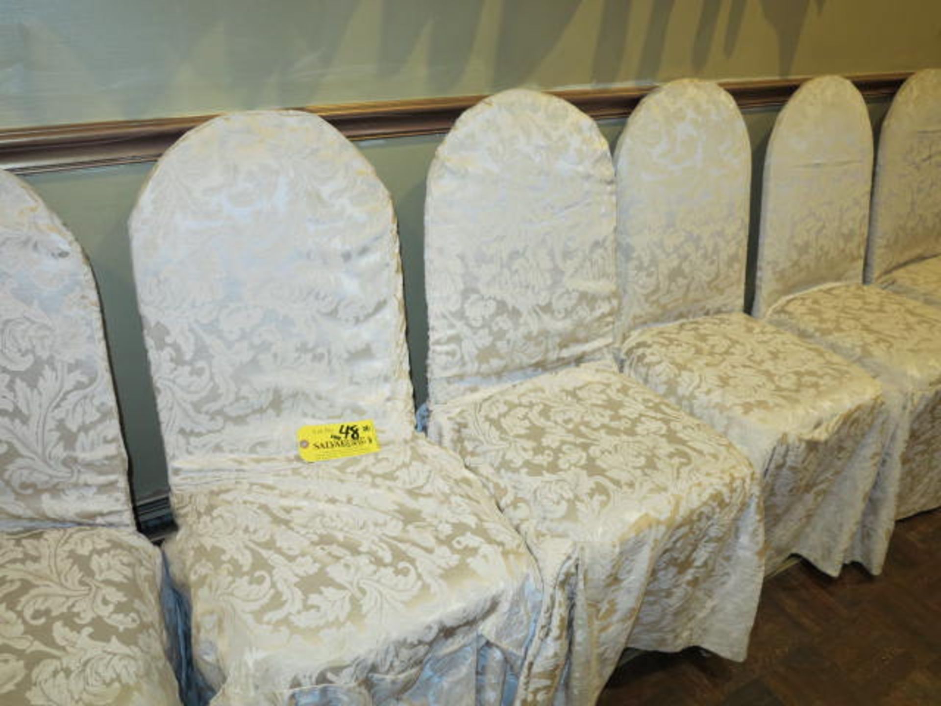 Lot (13) Stackable Chairs with Slipcovers