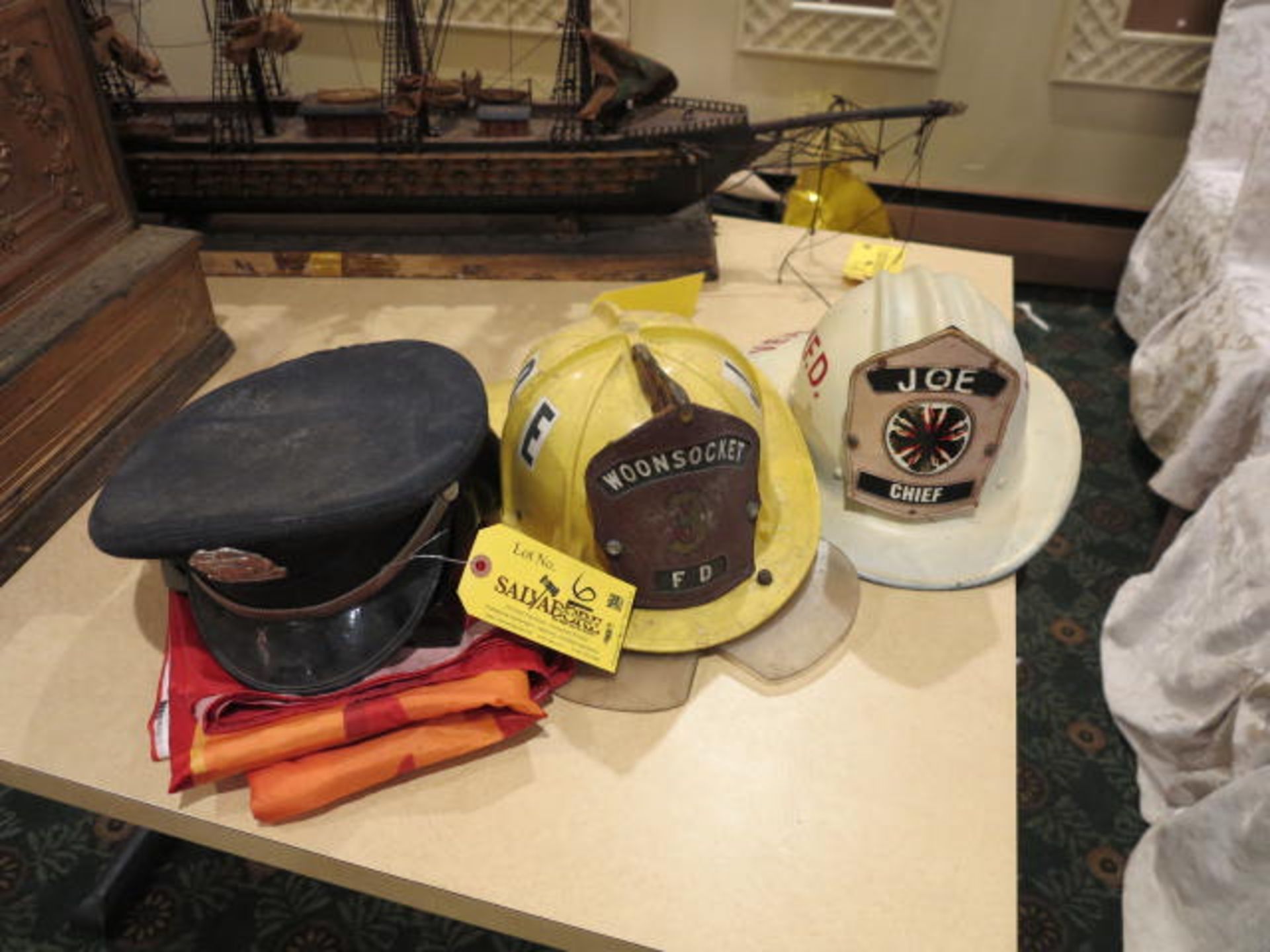 Lot Woonsocket Fire and Police Hats