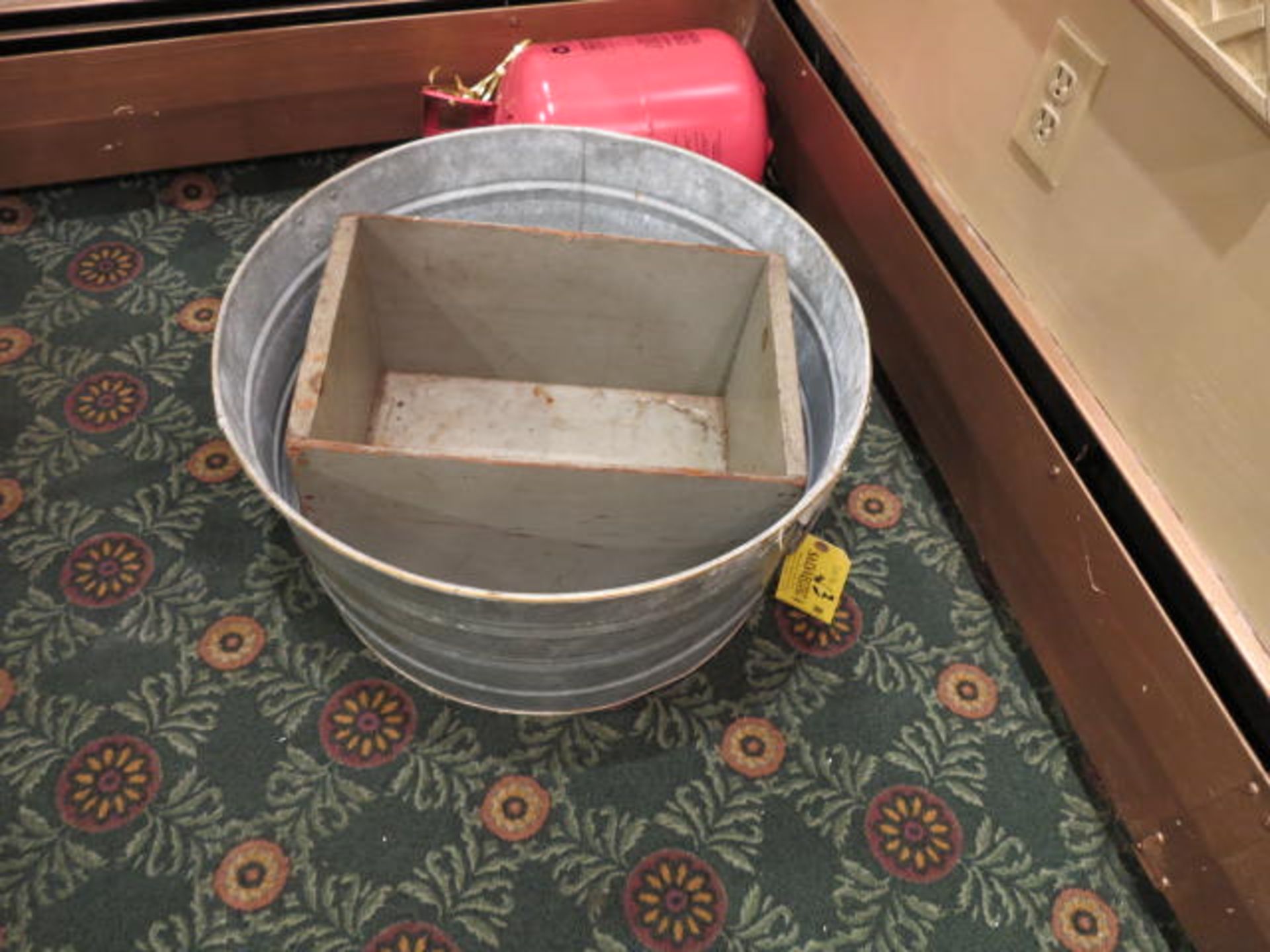 Galvanized Bucket and Antique Wood Box