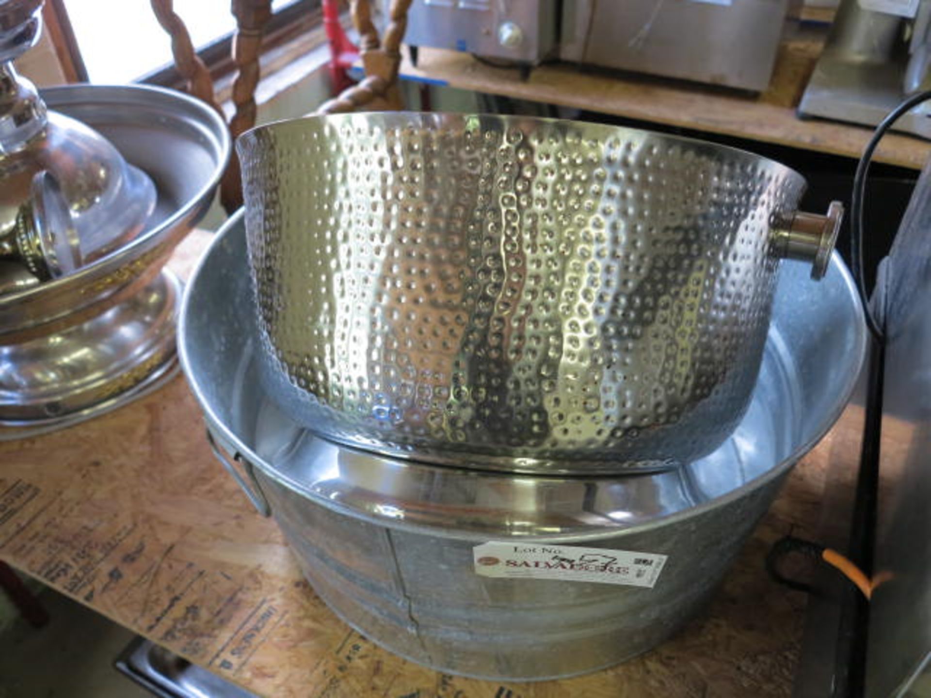Galvanized Bucket and Ice Tray