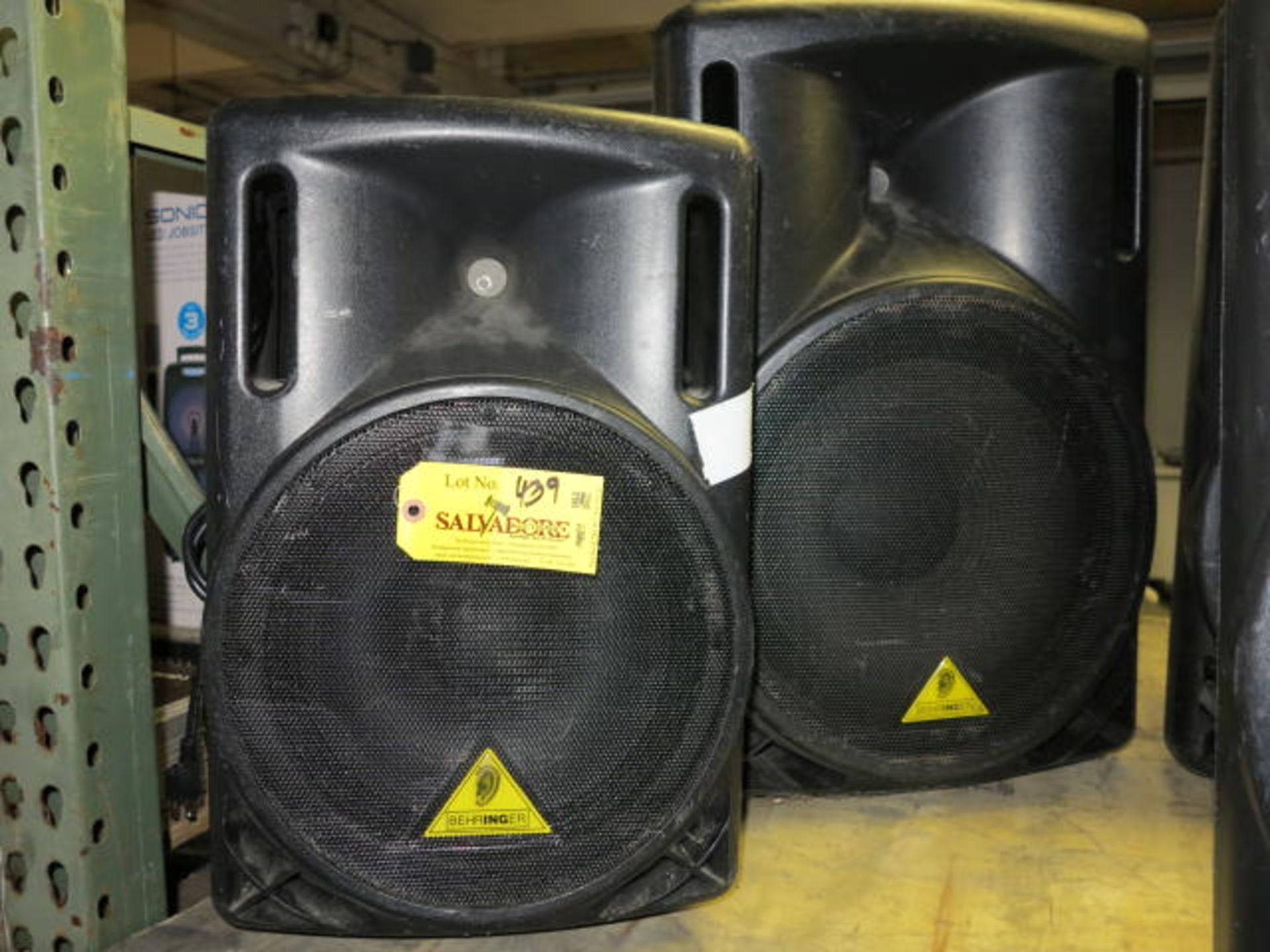 Lot (1) Behinger Speakers Model B215D, 550 Watt, 2 Way Speaker System, (1) Behinger Model Euro