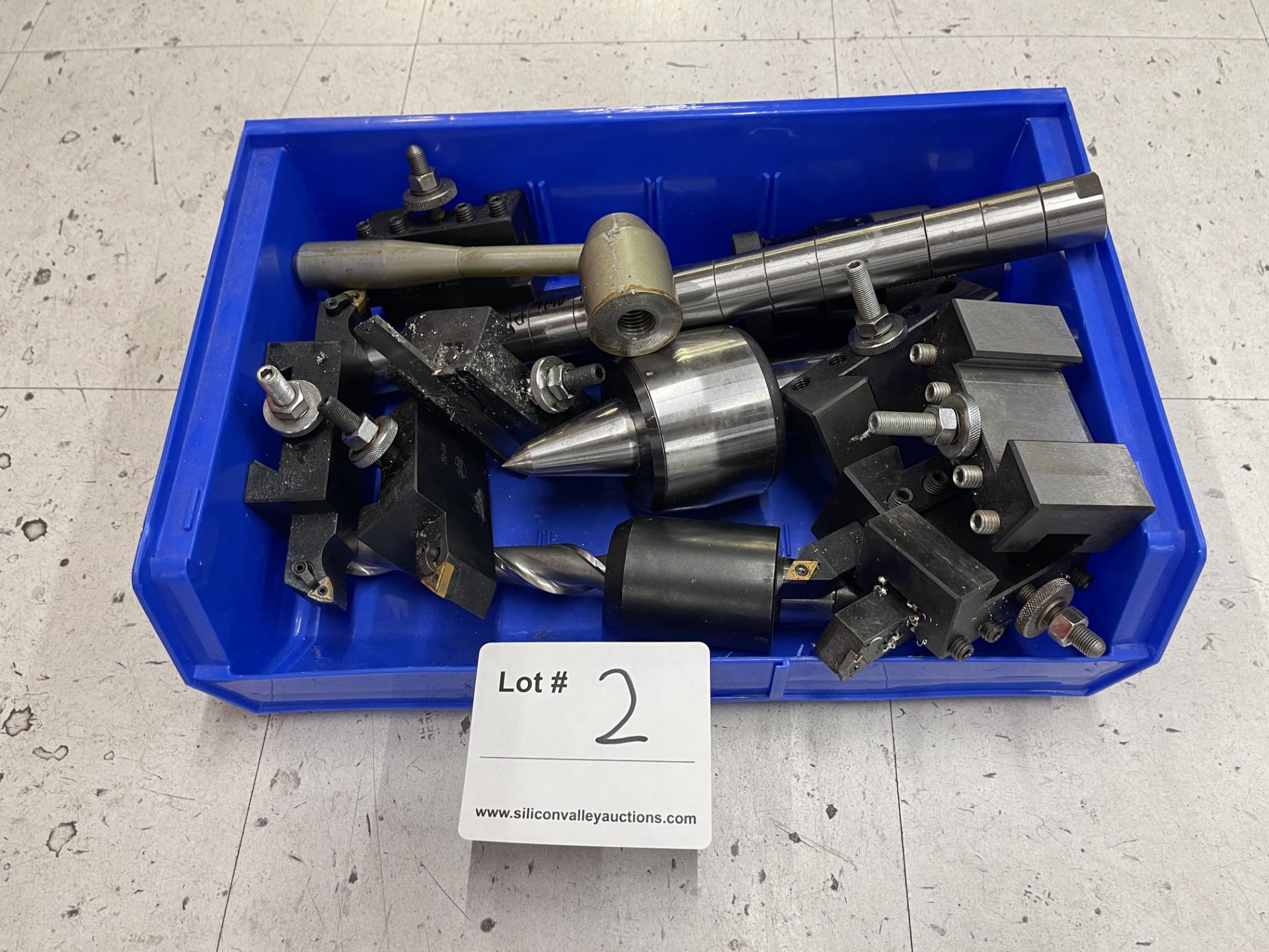 Box of miscellaneous lathe tool holders
