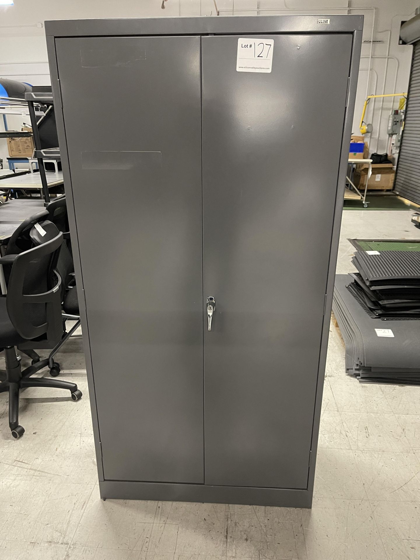 Uline metal storage cabinet 72" tall x 46" wide x 18" deep - Image 2 of 2