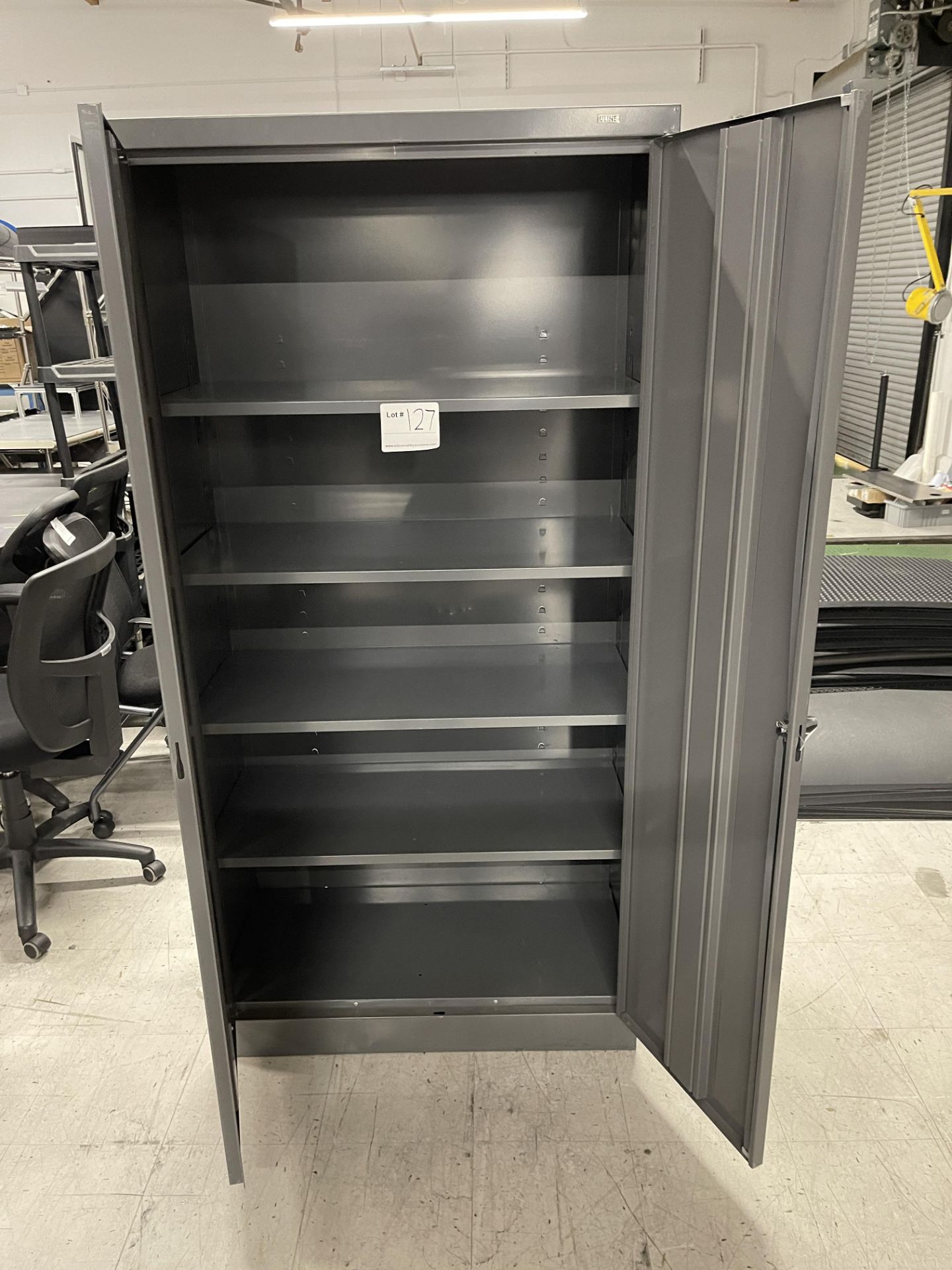 Uline metal storage cabinet 72" tall x 46" wide x 18" deep
