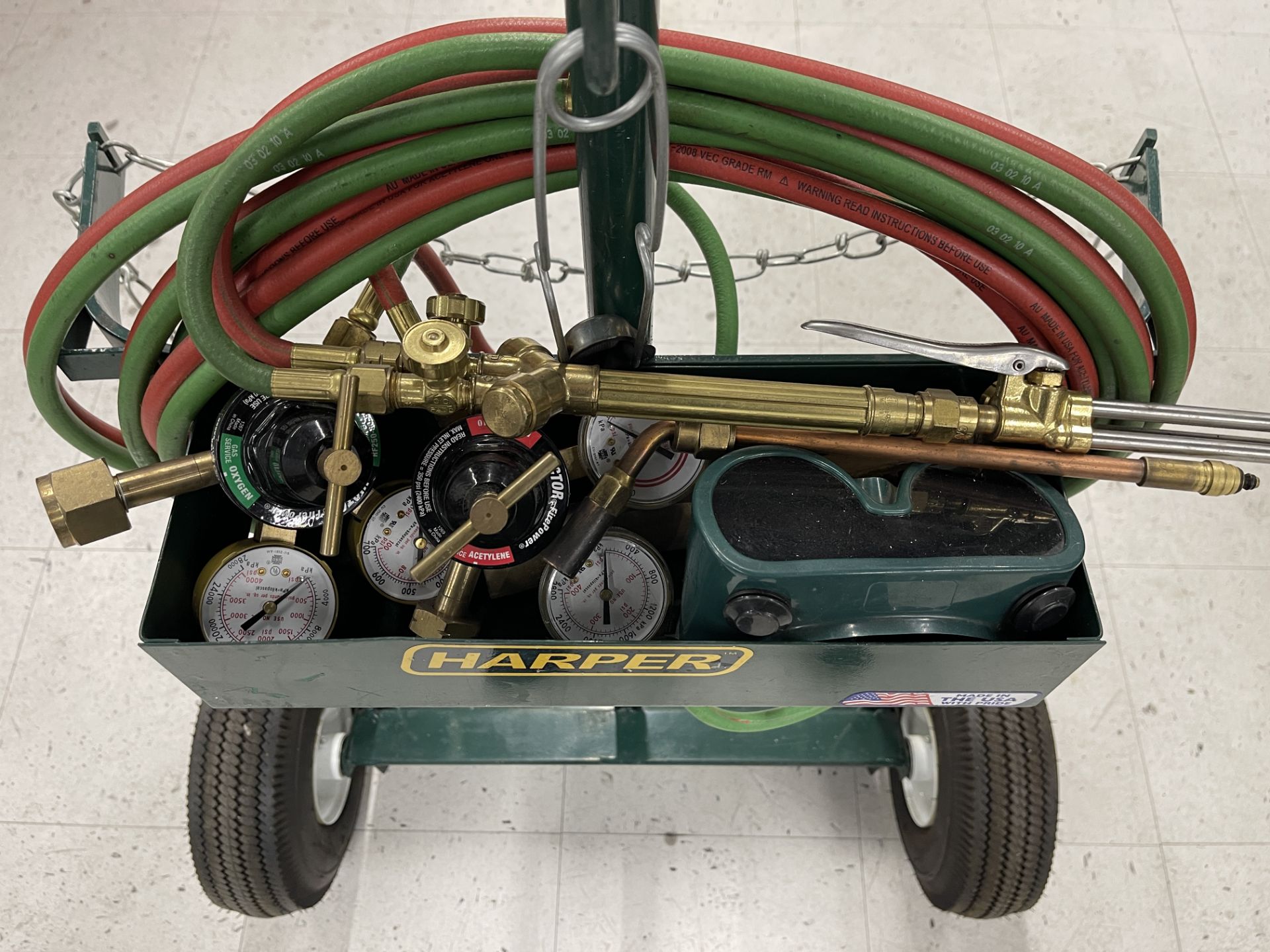 HARPER Welding Cylinder cart with gages and hoses - Image 2 of 3