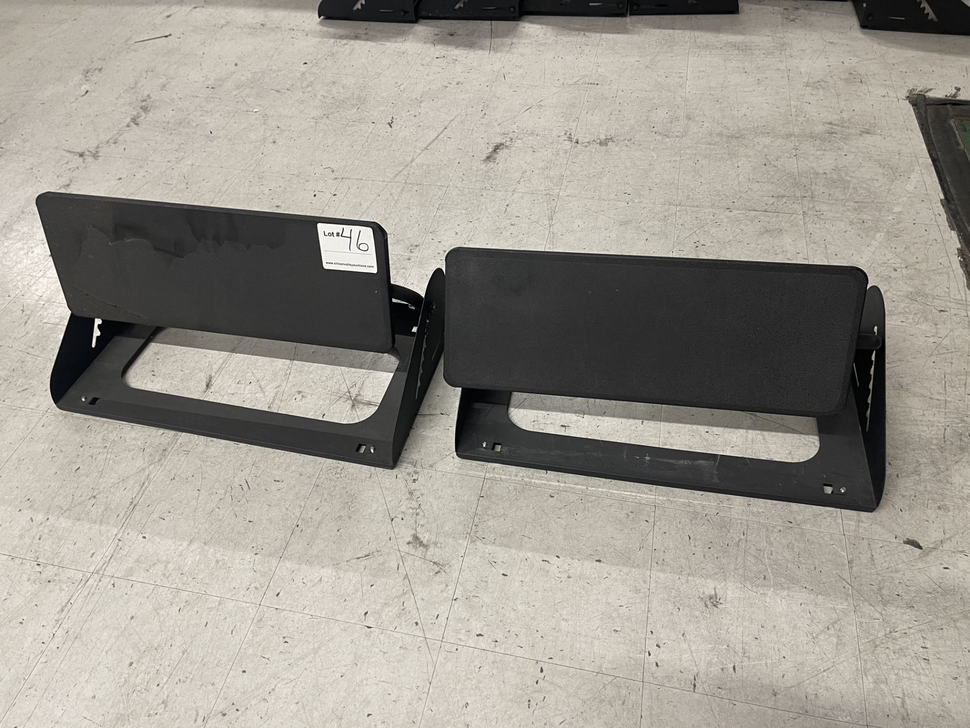 Pair of IAC INDUSTRIES Industrial Footrest, 30 inches (one is missing a bracket)