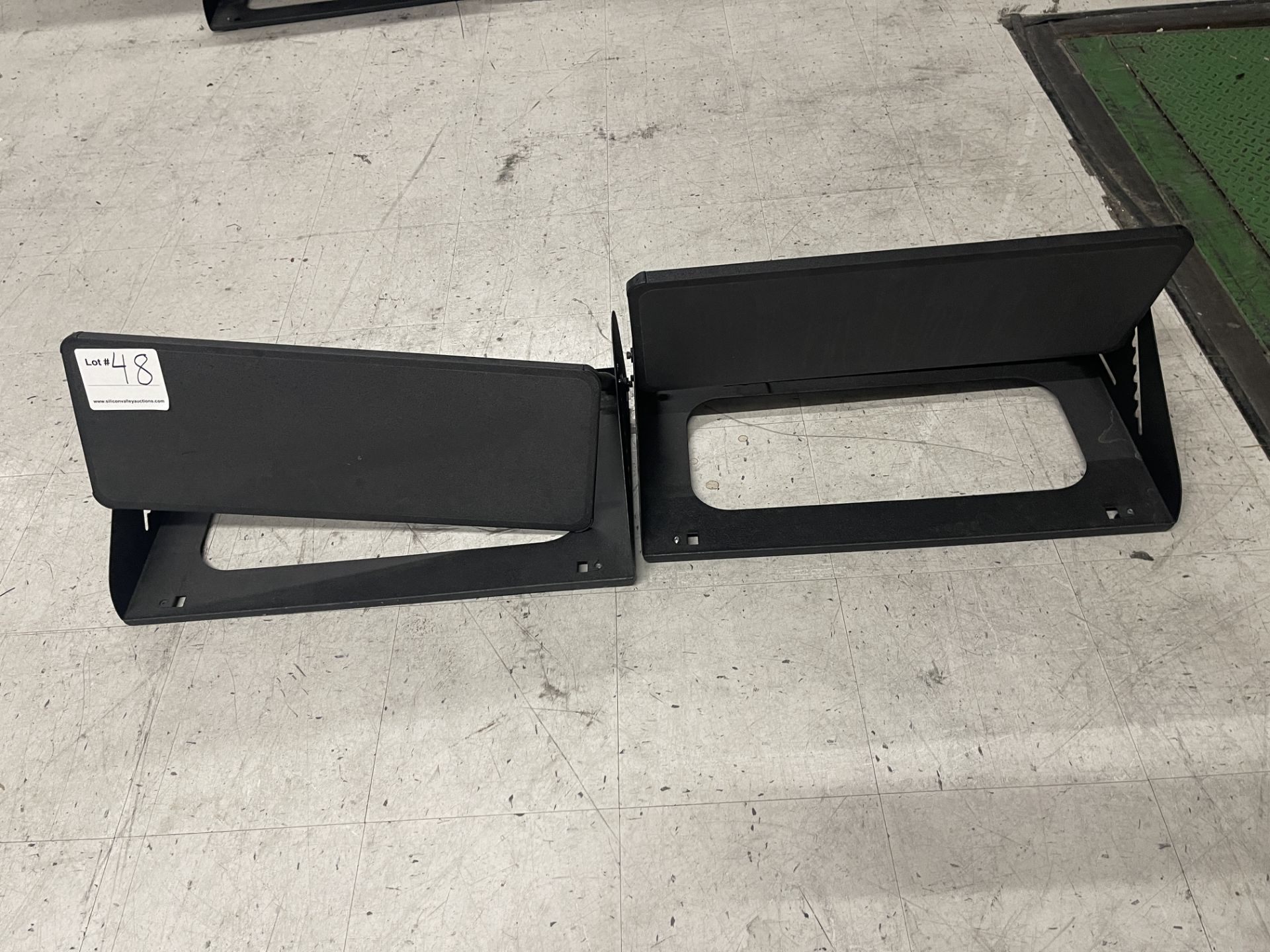 Pair of IAC INDUSTRIES Industrial Footrest, 30 inches (one is missing a bracket)