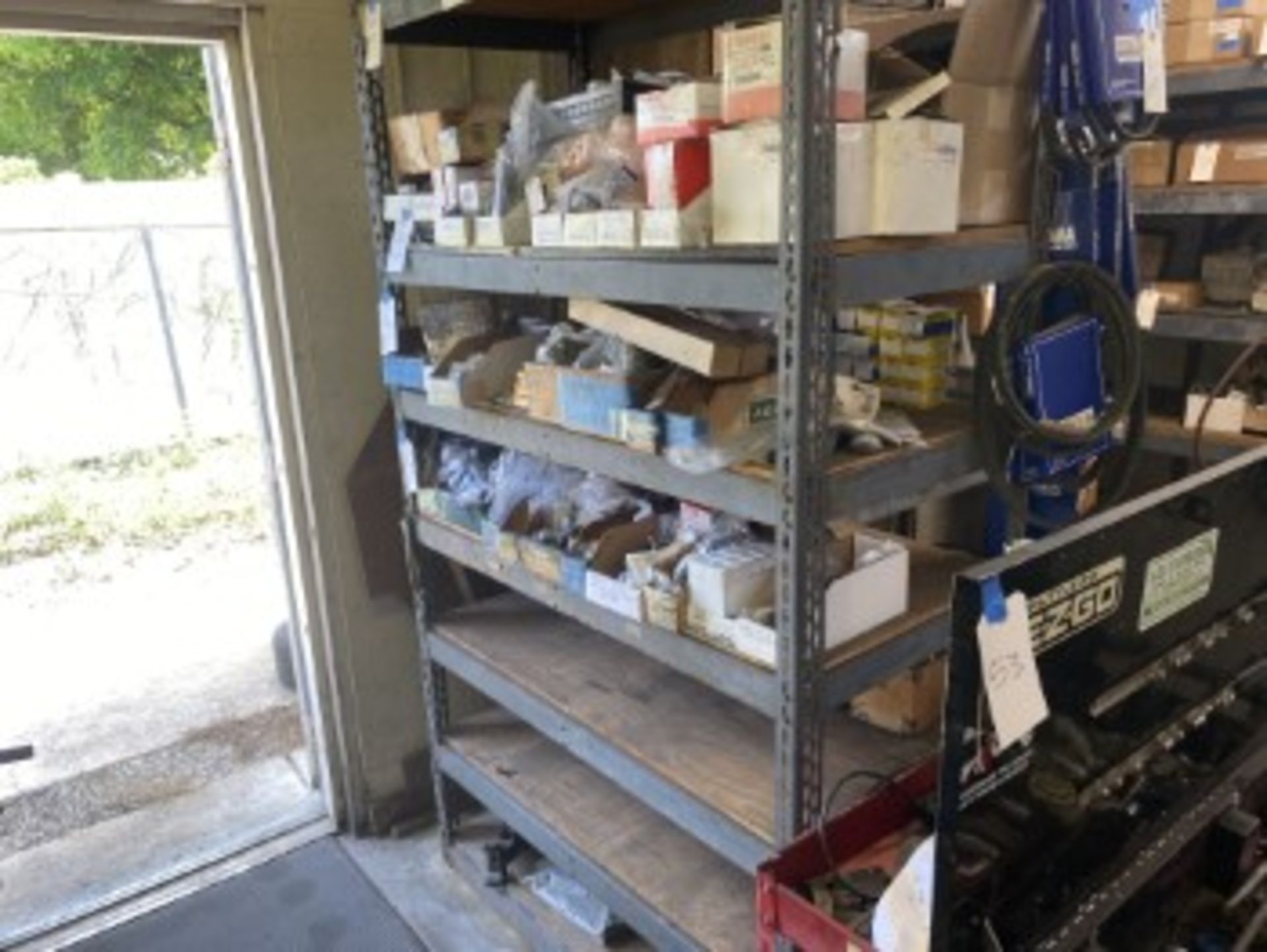 GRAY SHELVING UNIT (APPROXIMATELY 8') - Image 3 of 3